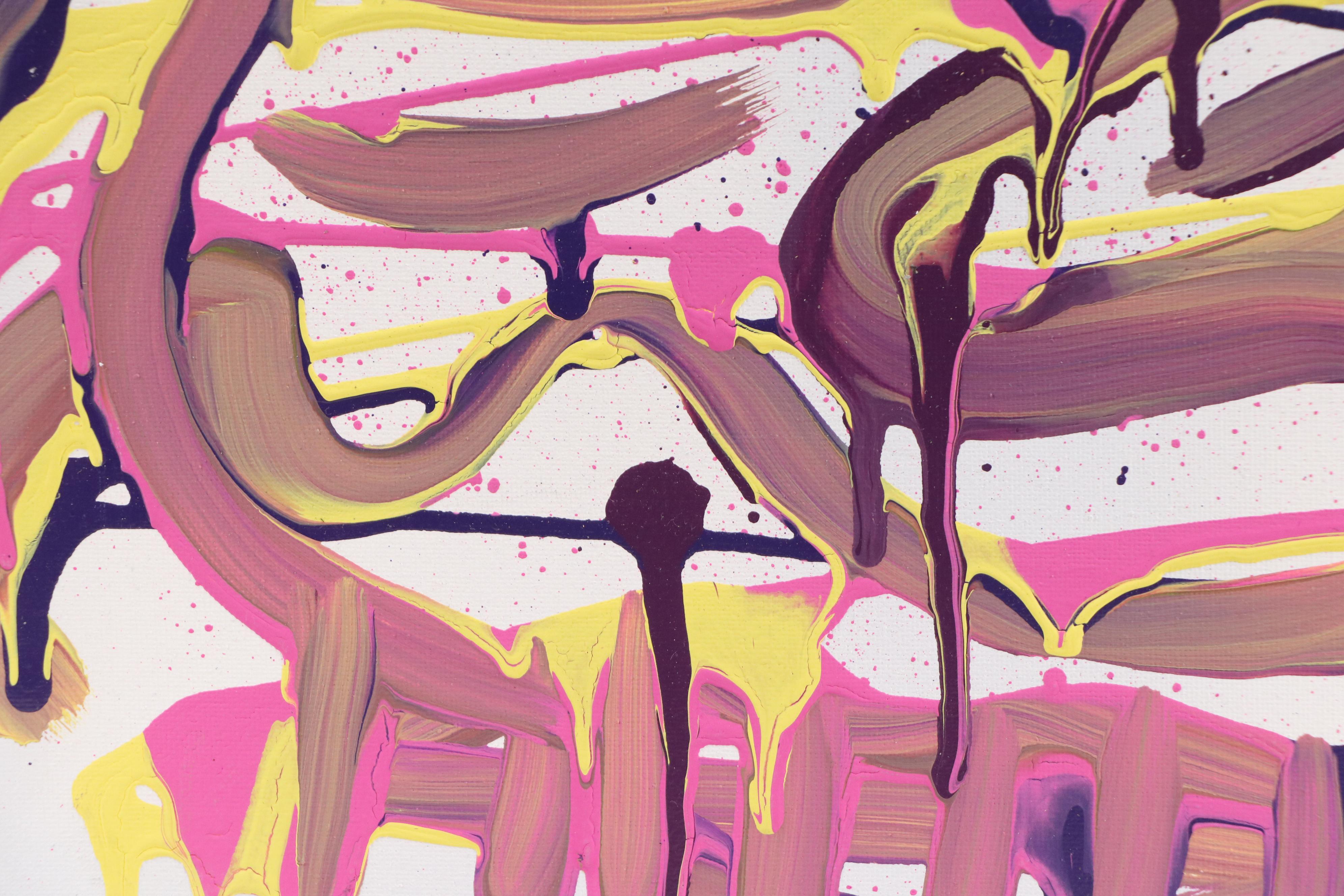 Bryson C. Abstract Face Acrylic Painting, Circa 2025