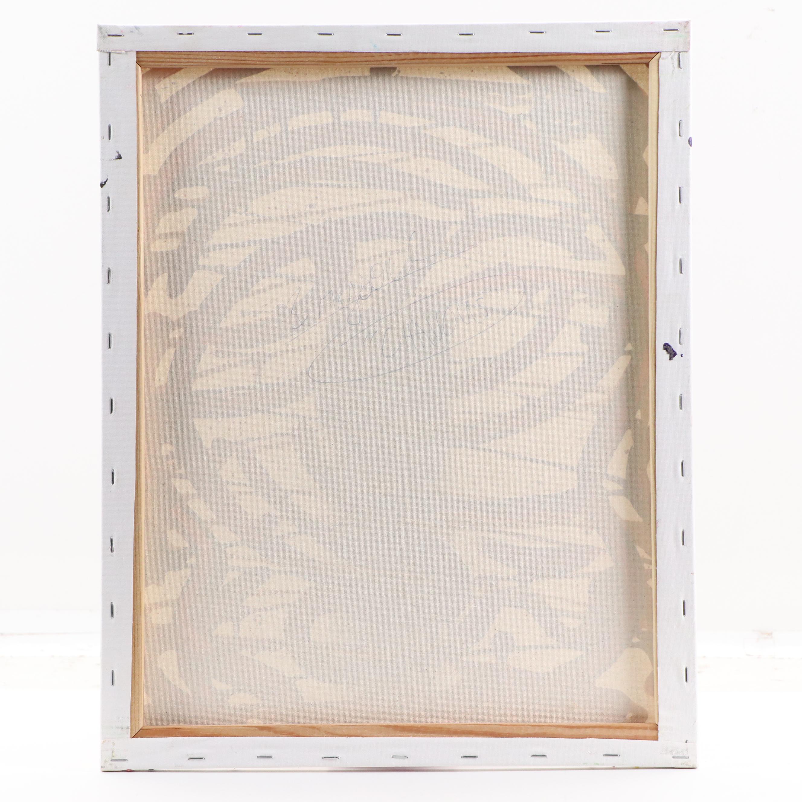 Bryson C. Abstract Face Acrylic Painting, Circa 2025