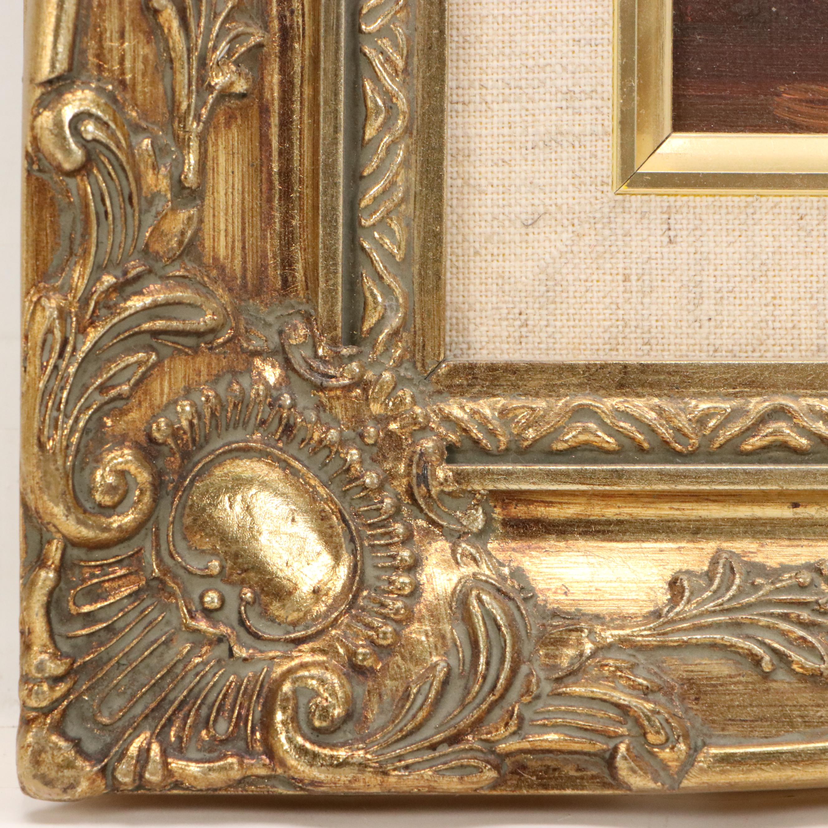 B. Morgan Mountainous Landscape Oil Painting with Castle, 20th Century