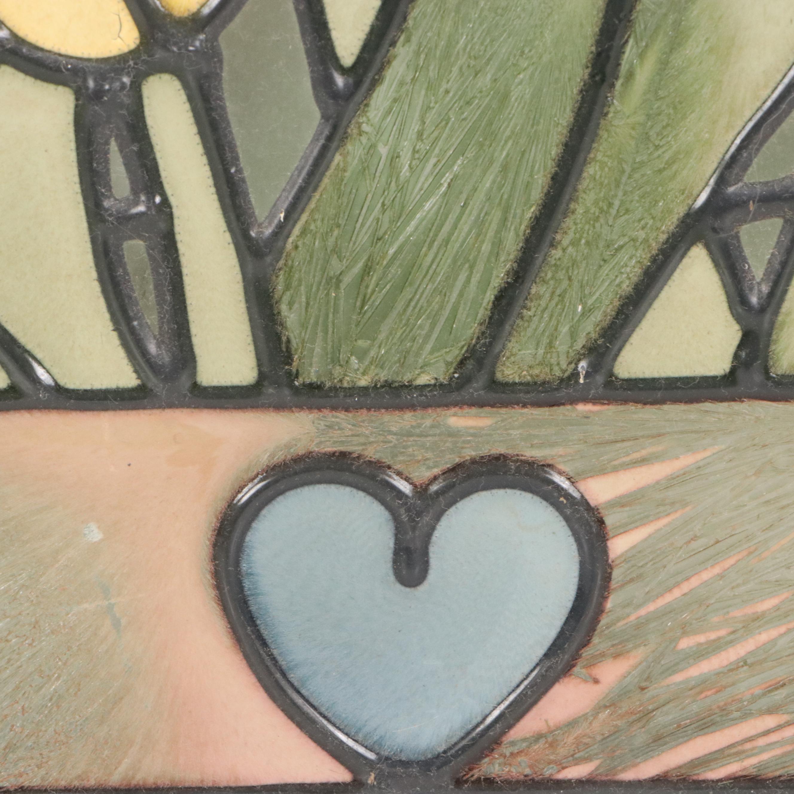 Stained Glass Window Panel of Tulip Bouquet