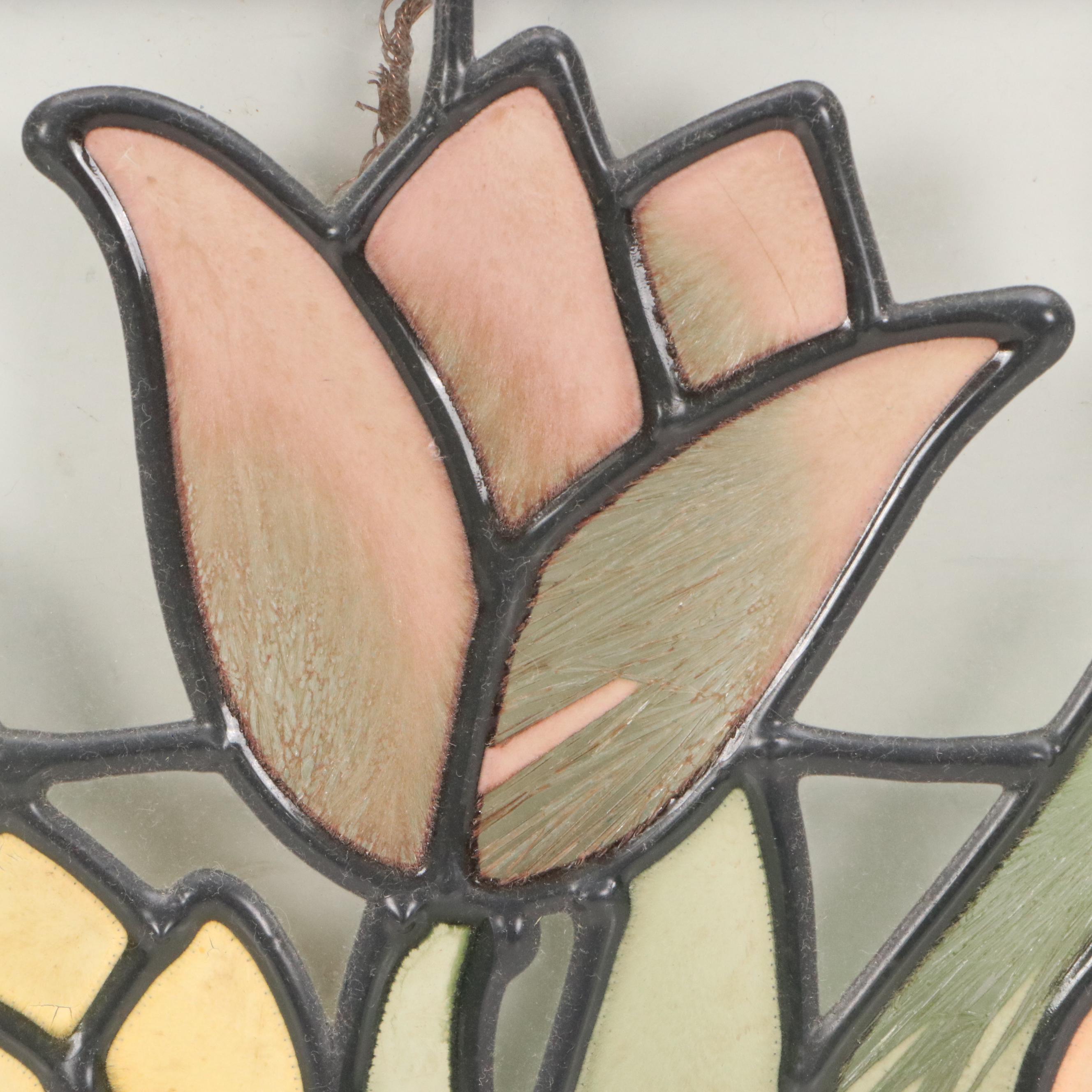 Stained Glass Window Panel of Tulip Bouquet
