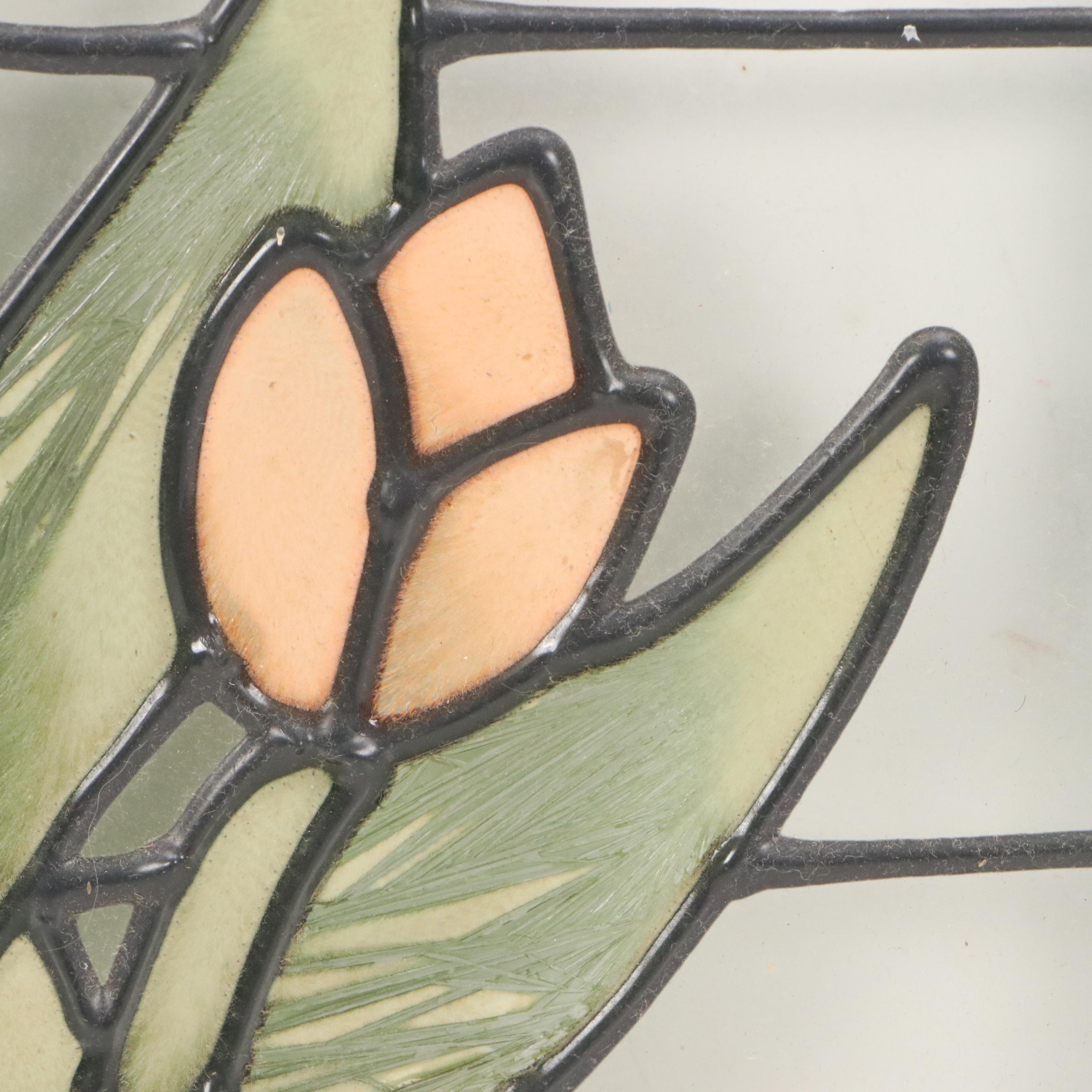 Stained Glass Window Panel of Tulip Bouquet