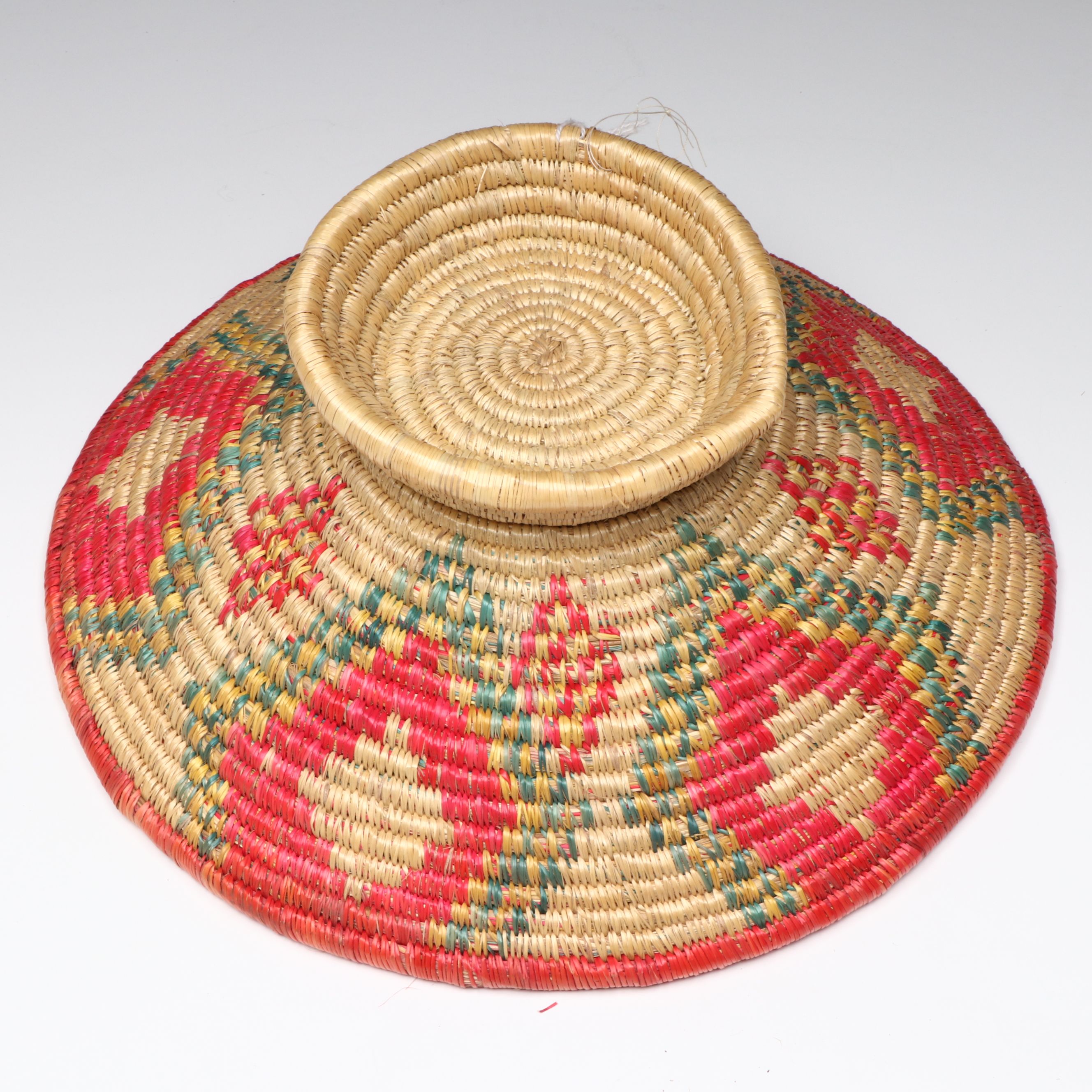 Ethiopian Oromo Peoples Polychrome Food Dishes and Other Plant Fiber Baskets