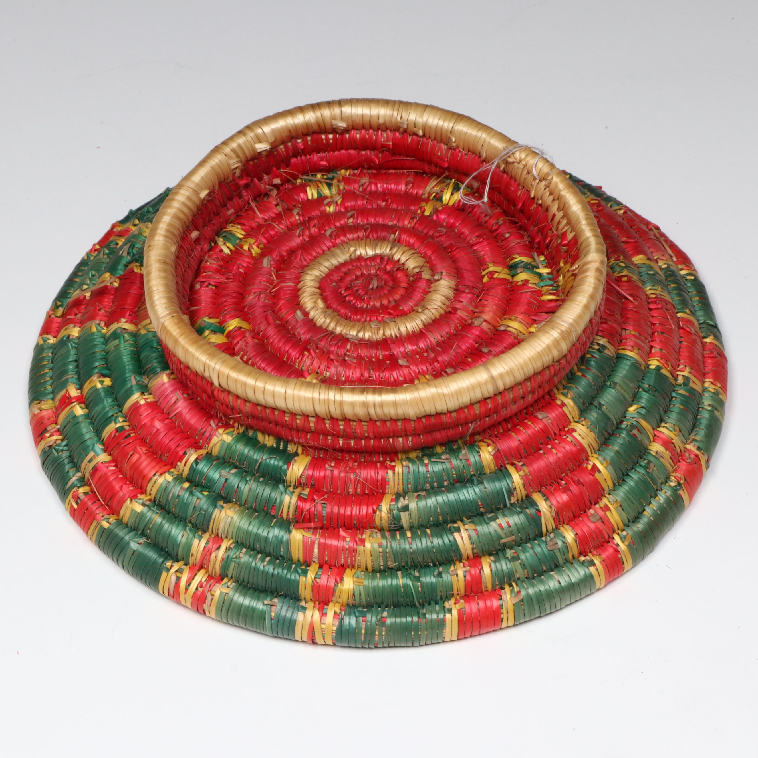 Ethiopian Oromo Peoples Polychrome Food Dishes and Other Plant Fiber Baskets