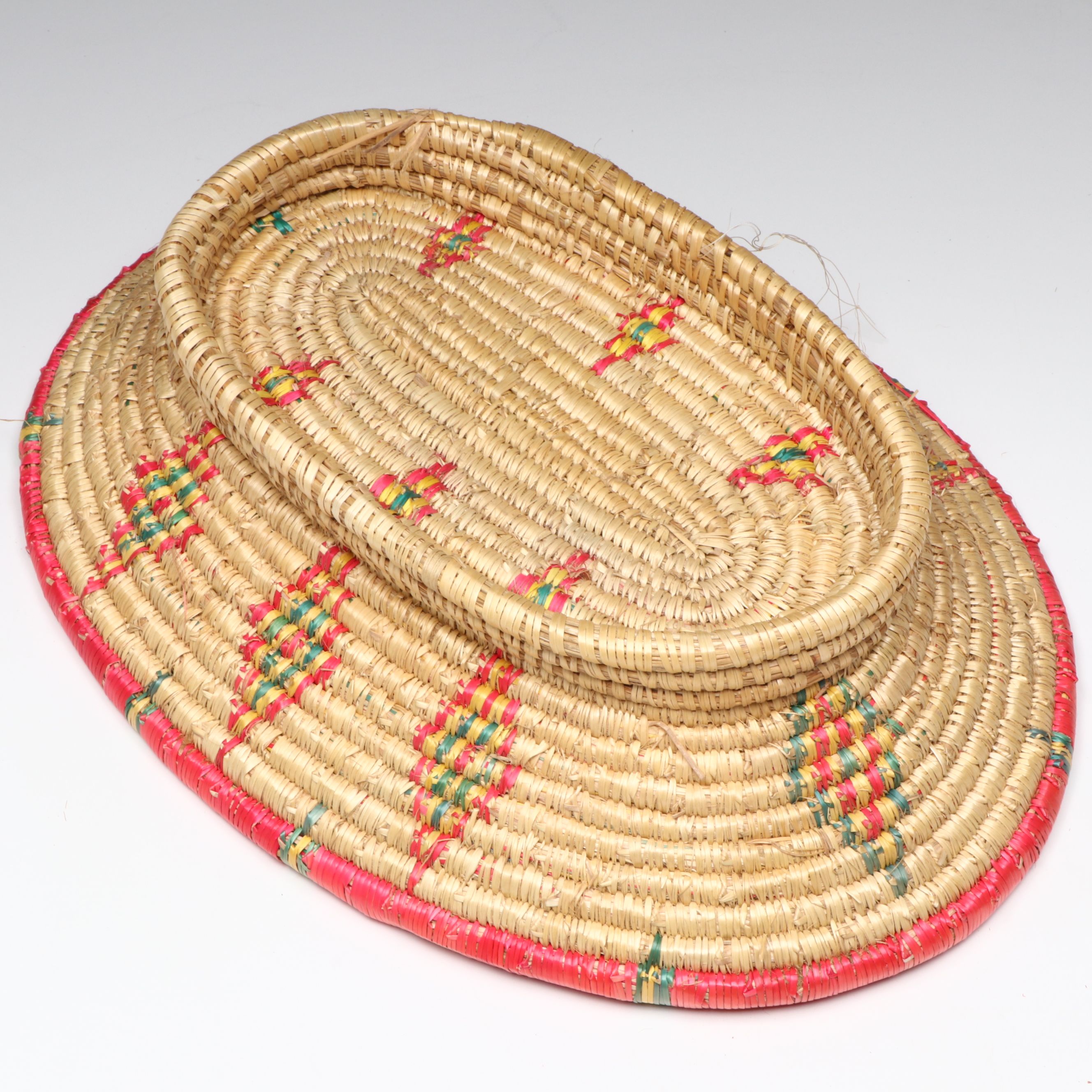 Ethiopian Oromo Peoples Polychrome Food Dishes and Other Plant Fiber Baskets