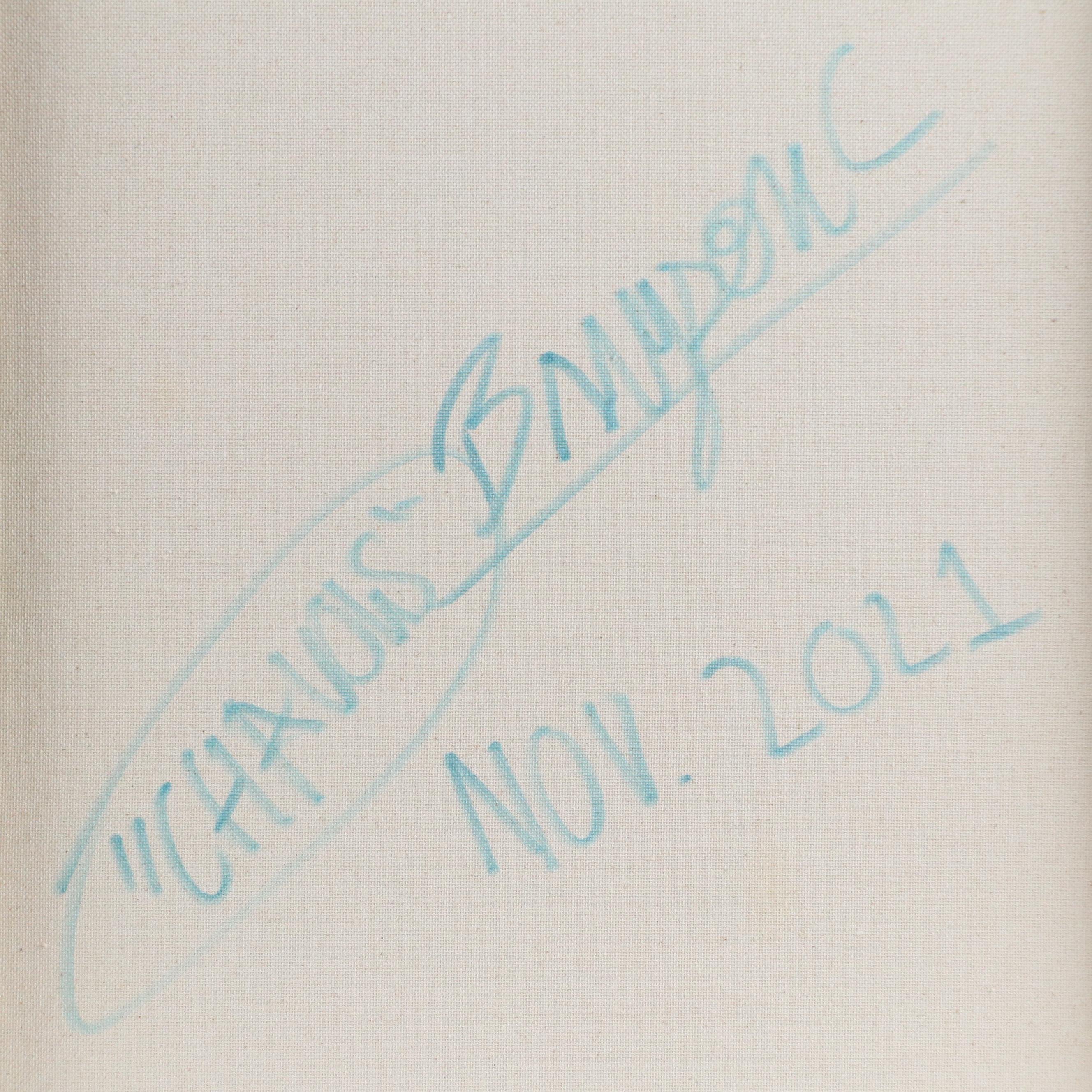 Bryson C. Abstract Faces Acrylic Painting, 2021