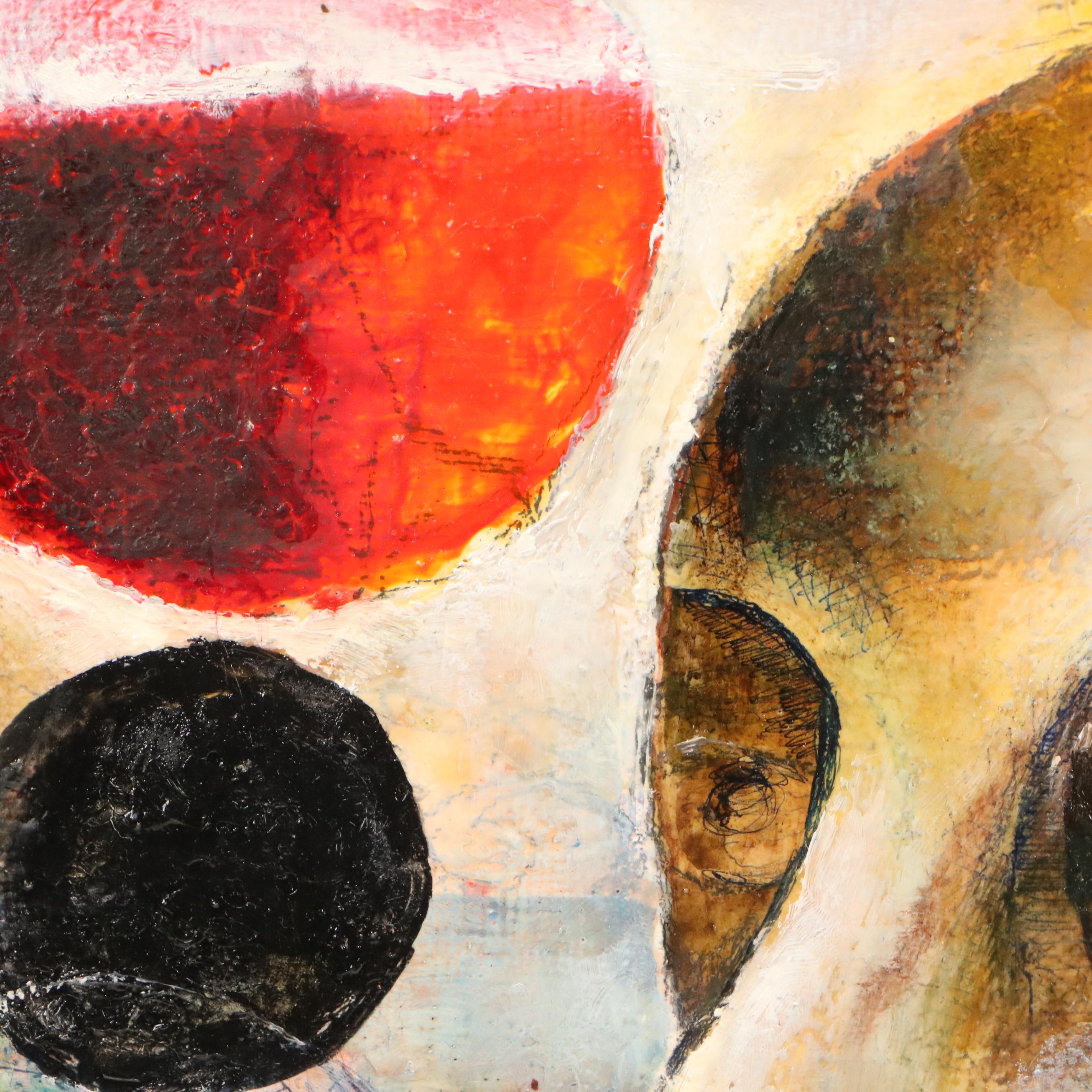 Nikolay Manuylov "Kuk" Surreal Oil Painting with Two Figures, Mid-20th Century