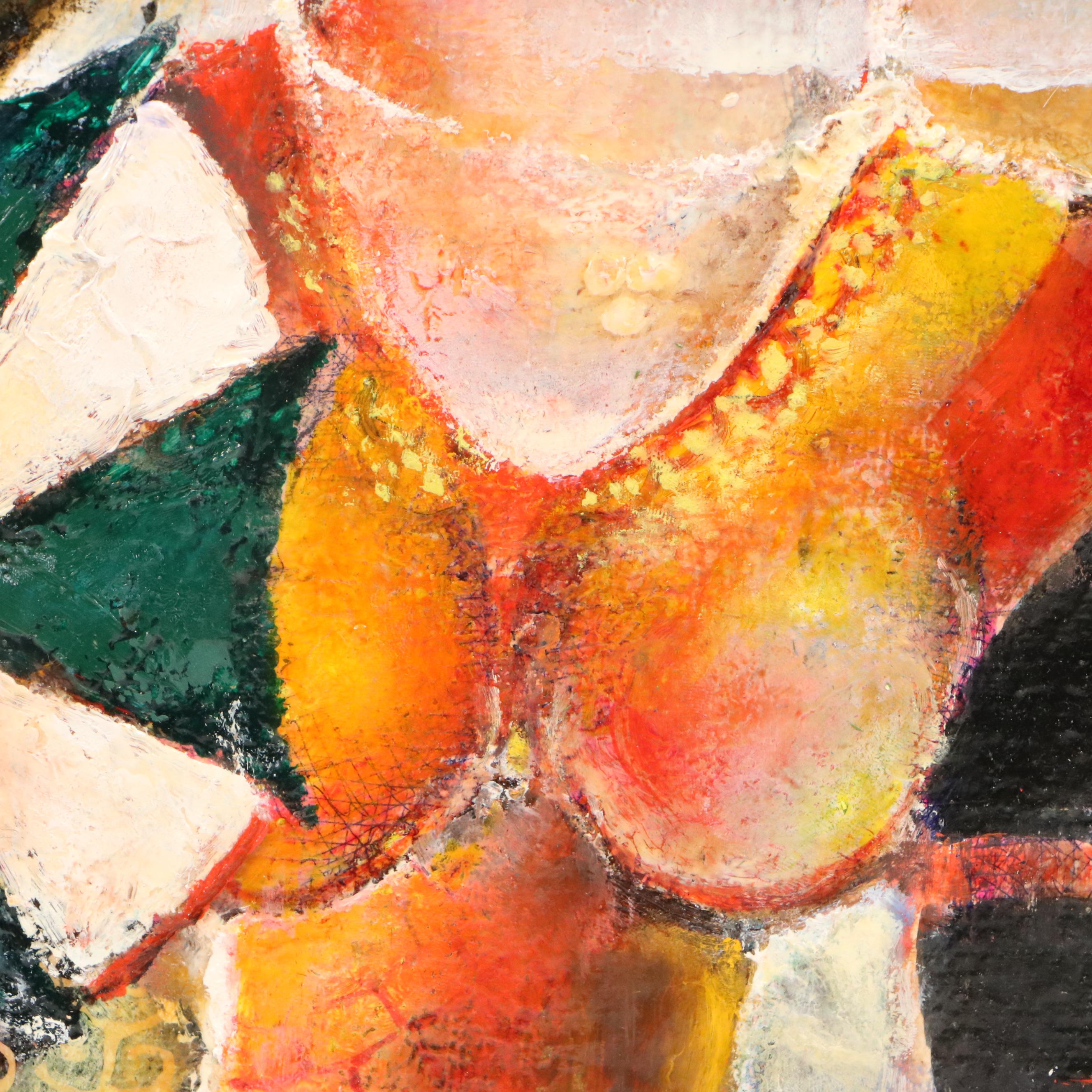 Nikolay Manuylov "Kuk" Surreal Oil Painting with Two Figures, Mid-20th Century