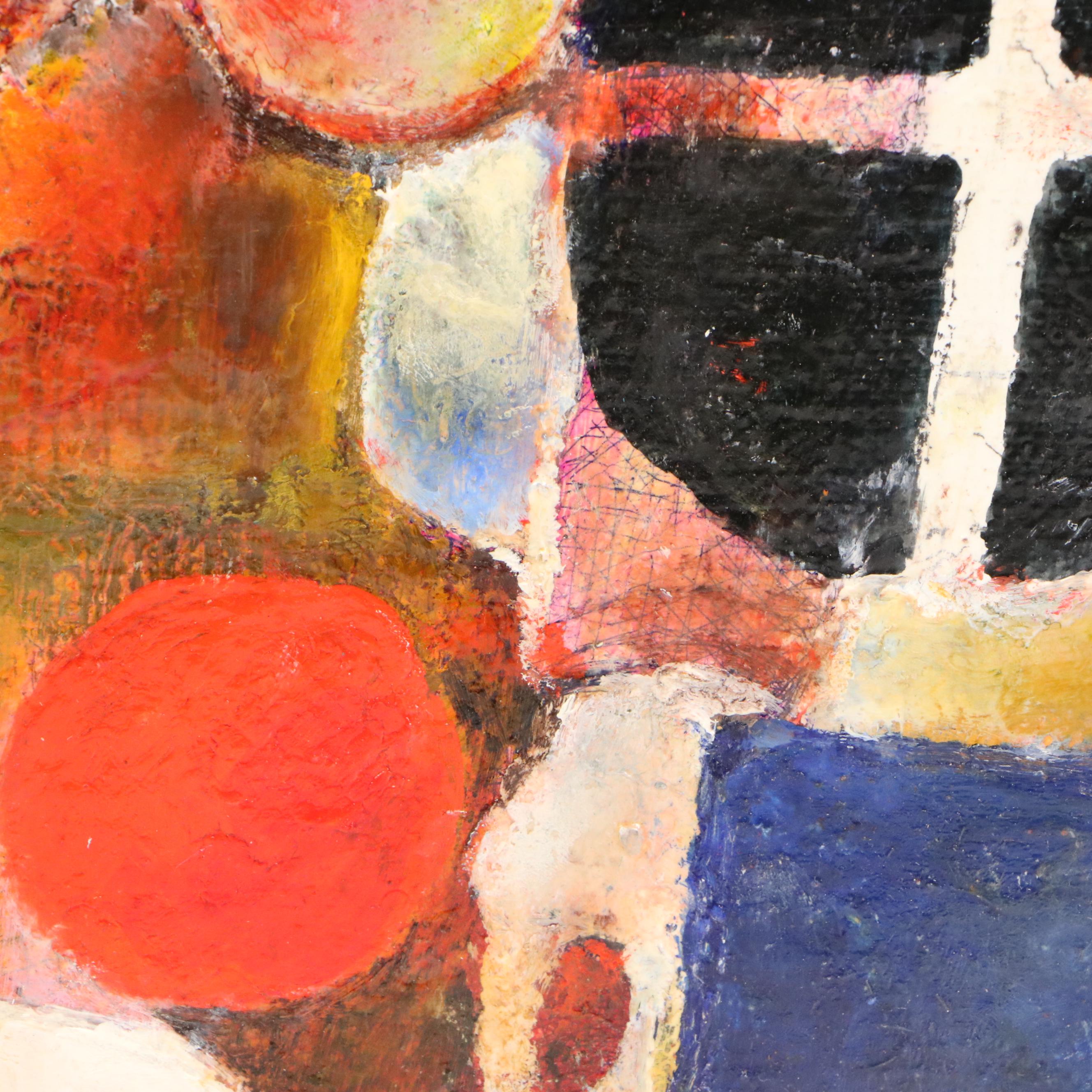 Nikolay Manuylov "Kuk" Surreal Oil Painting with Two Figures, Mid-20th Century