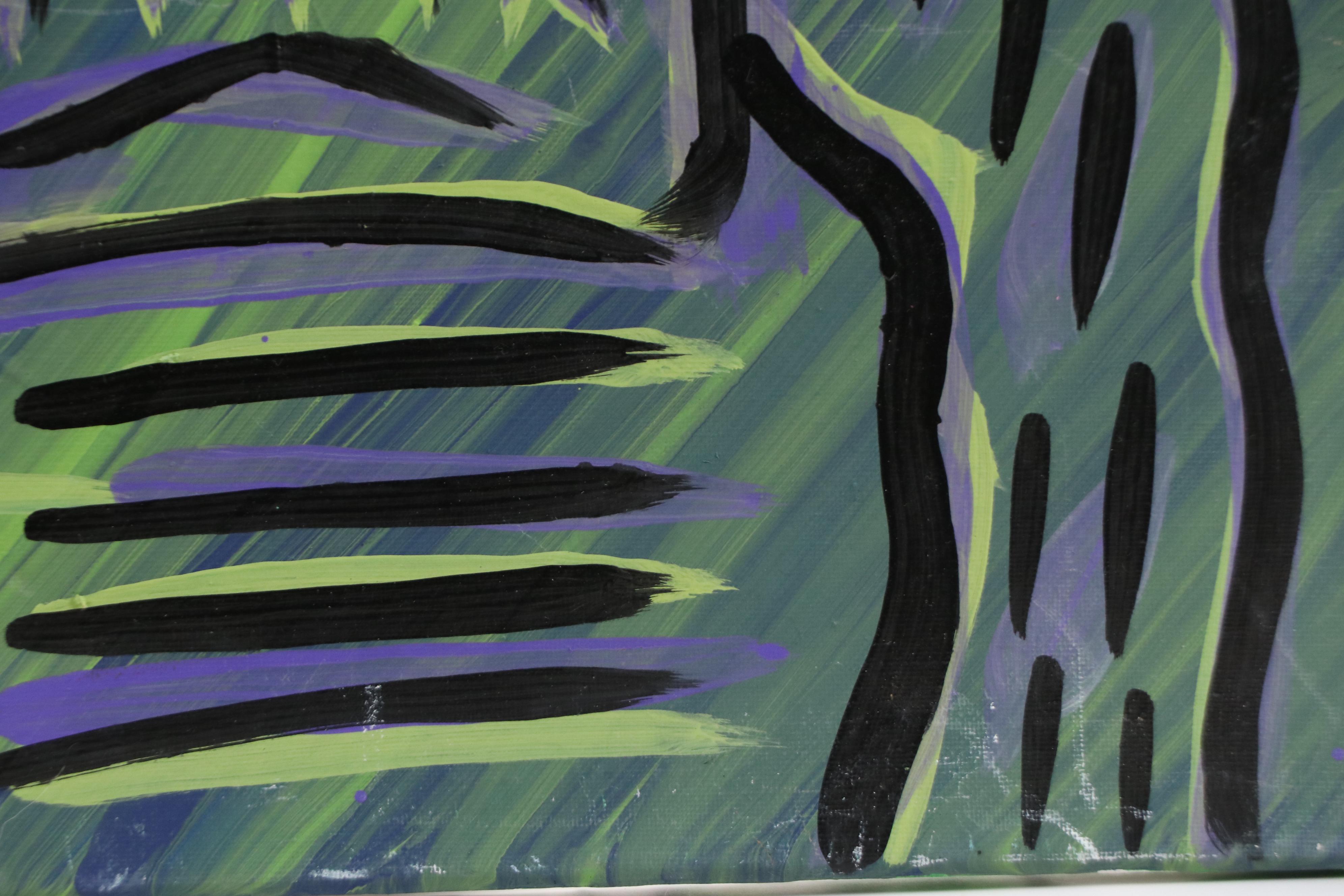 Bryson C. Abstract Face Acrylic Painting, Circa 2025