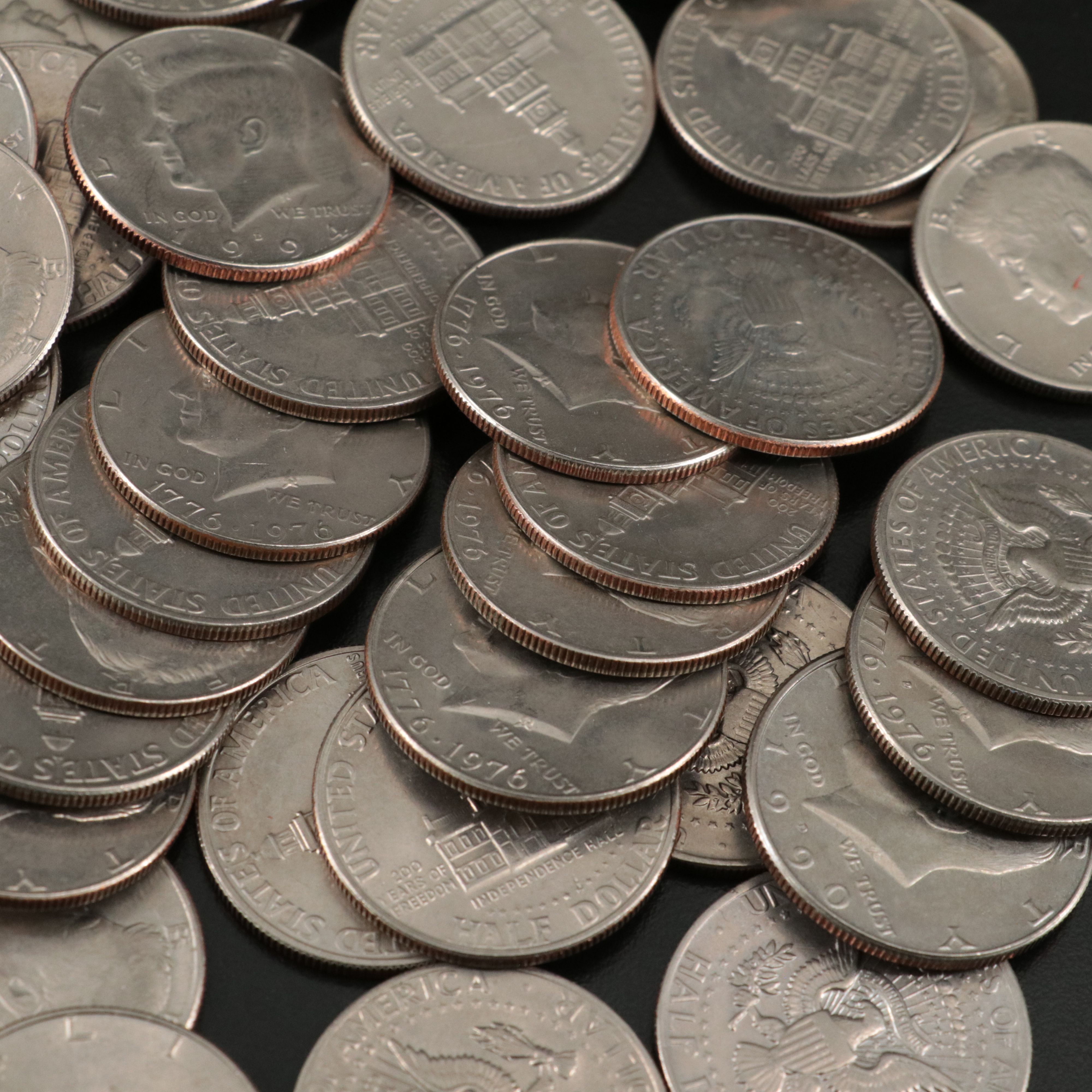 105 Kennedy Half Dollars, Including Silver Clad, Silver Certificates, and More