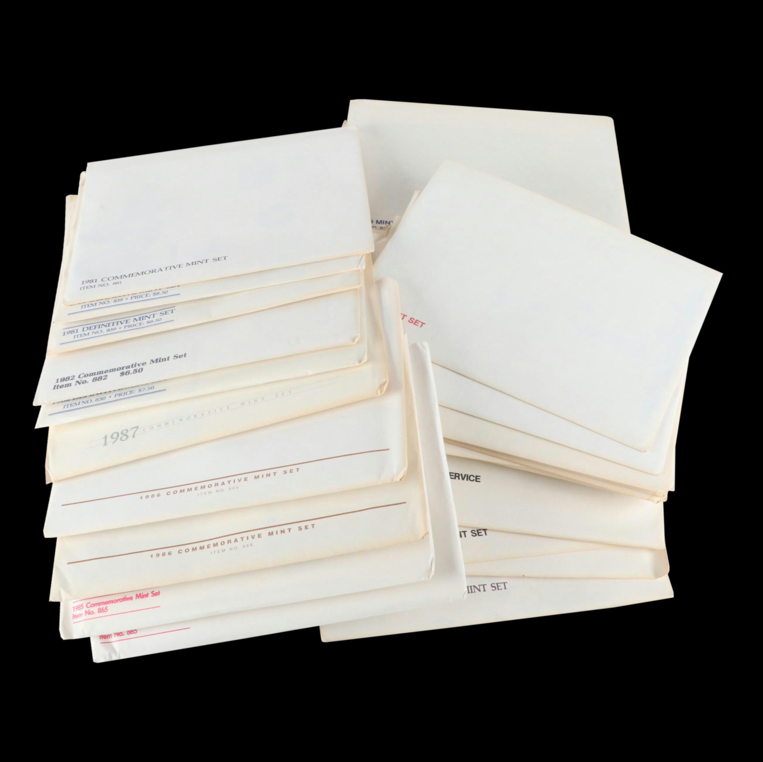 Thirty-Six USPS Postage Stamp Mint Sets, 1973 to 1987