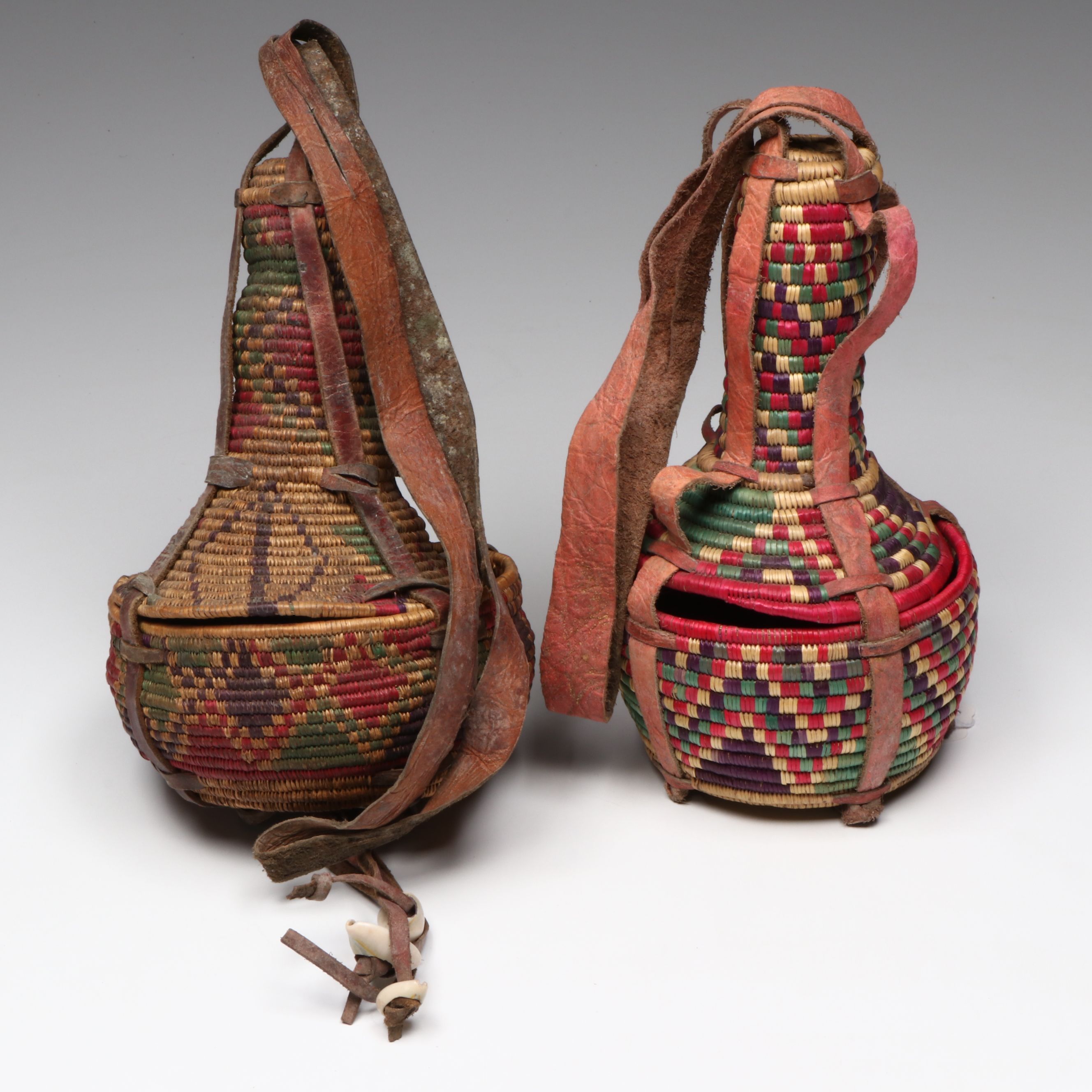 Ethiopian Jewish Falasha People Lidded Hanging Baskets