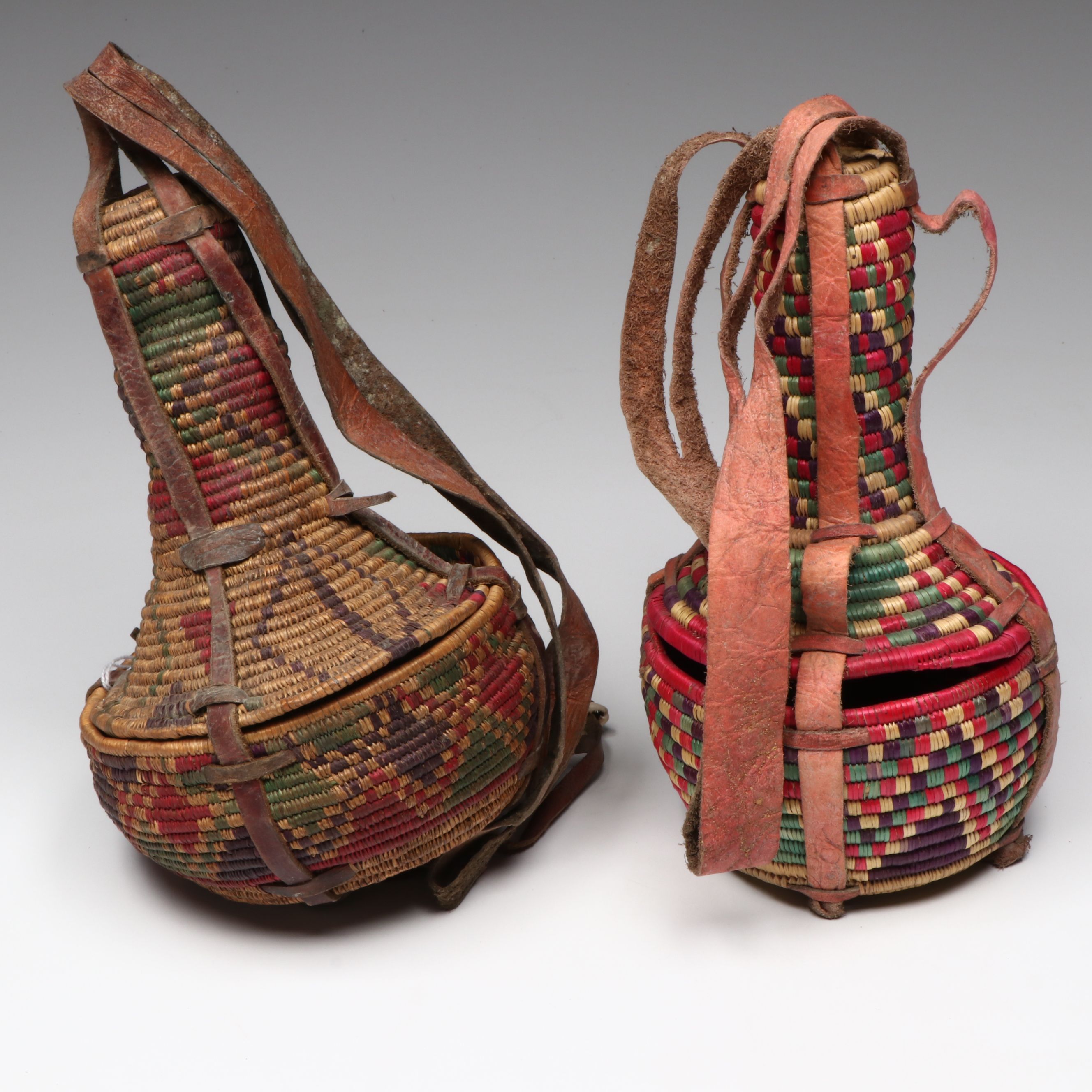 Ethiopian Jewish Falasha People Lidded Hanging Baskets