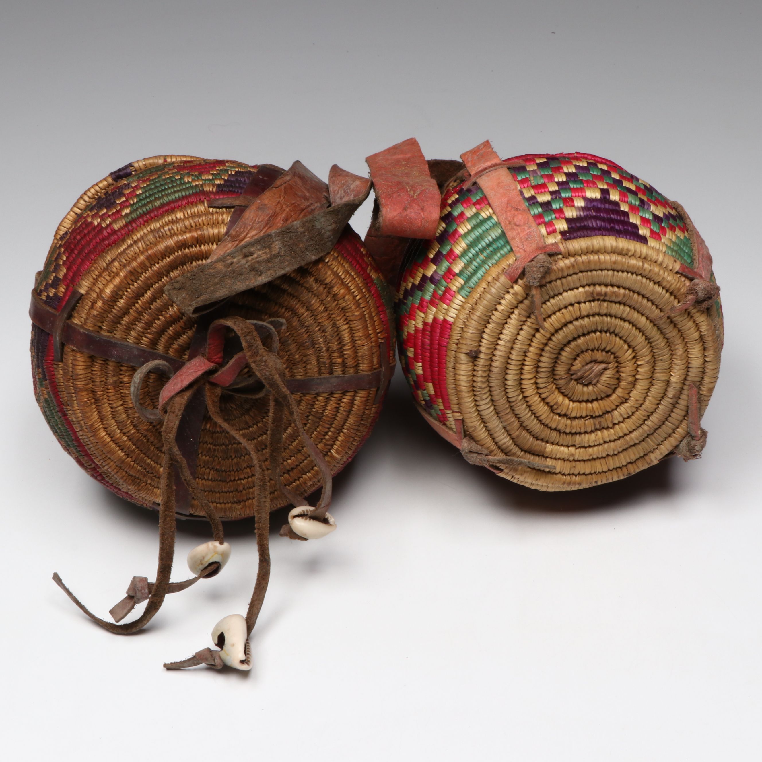 Ethiopian Jewish Falasha People Lidded Hanging Baskets