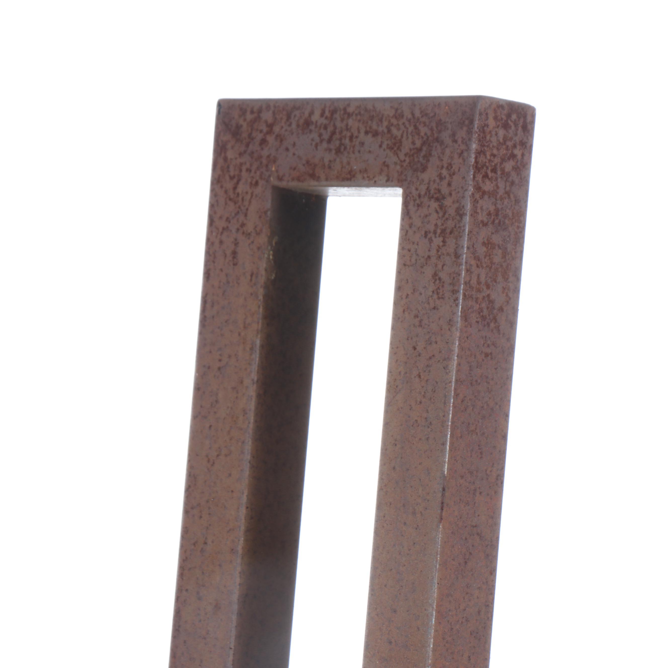 Geometric Standing Steel Sculpture with Red Ball, Mid to Late 20th C.