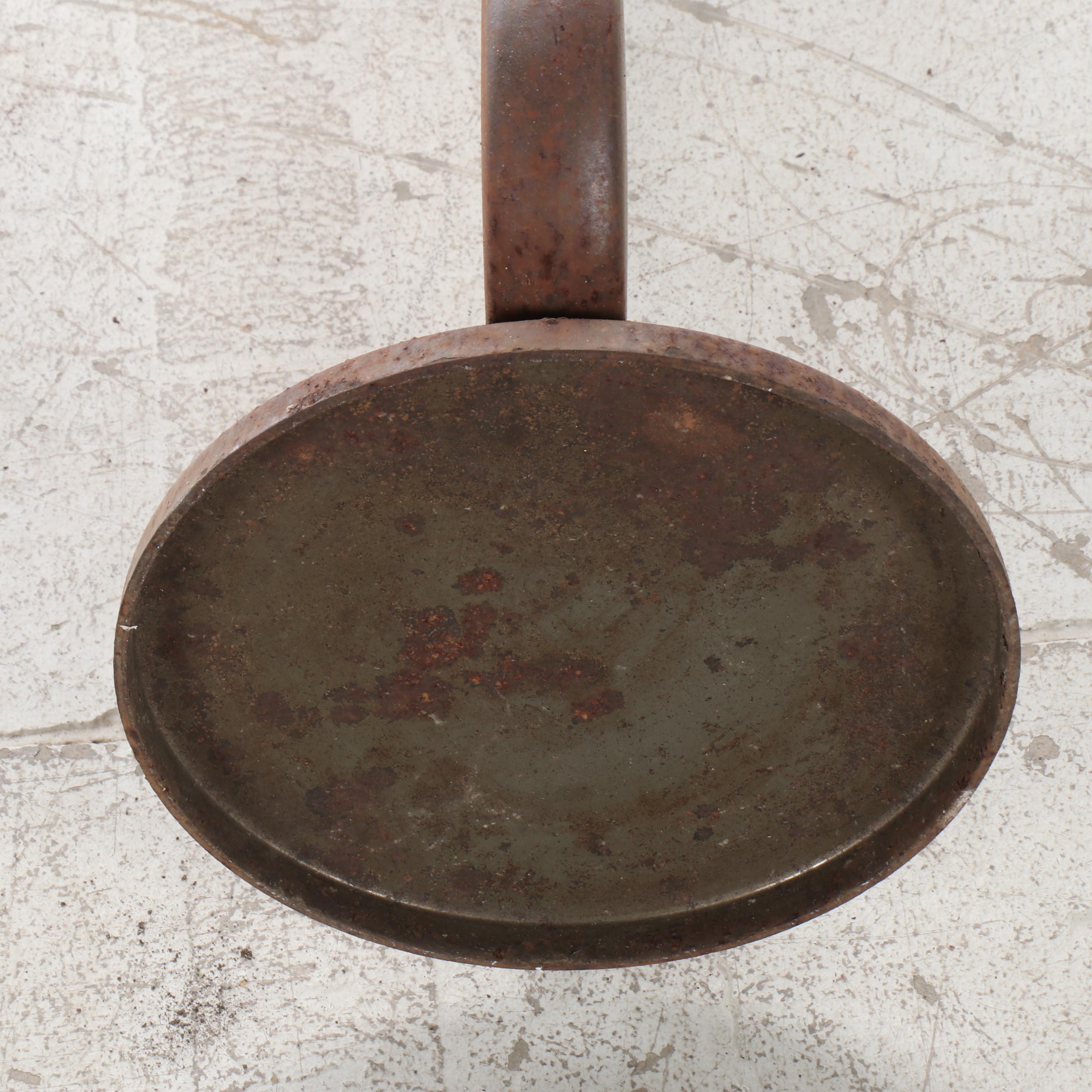 Geometric Standing Steel Sculpture with Red Ball, Mid to Late 20th C.