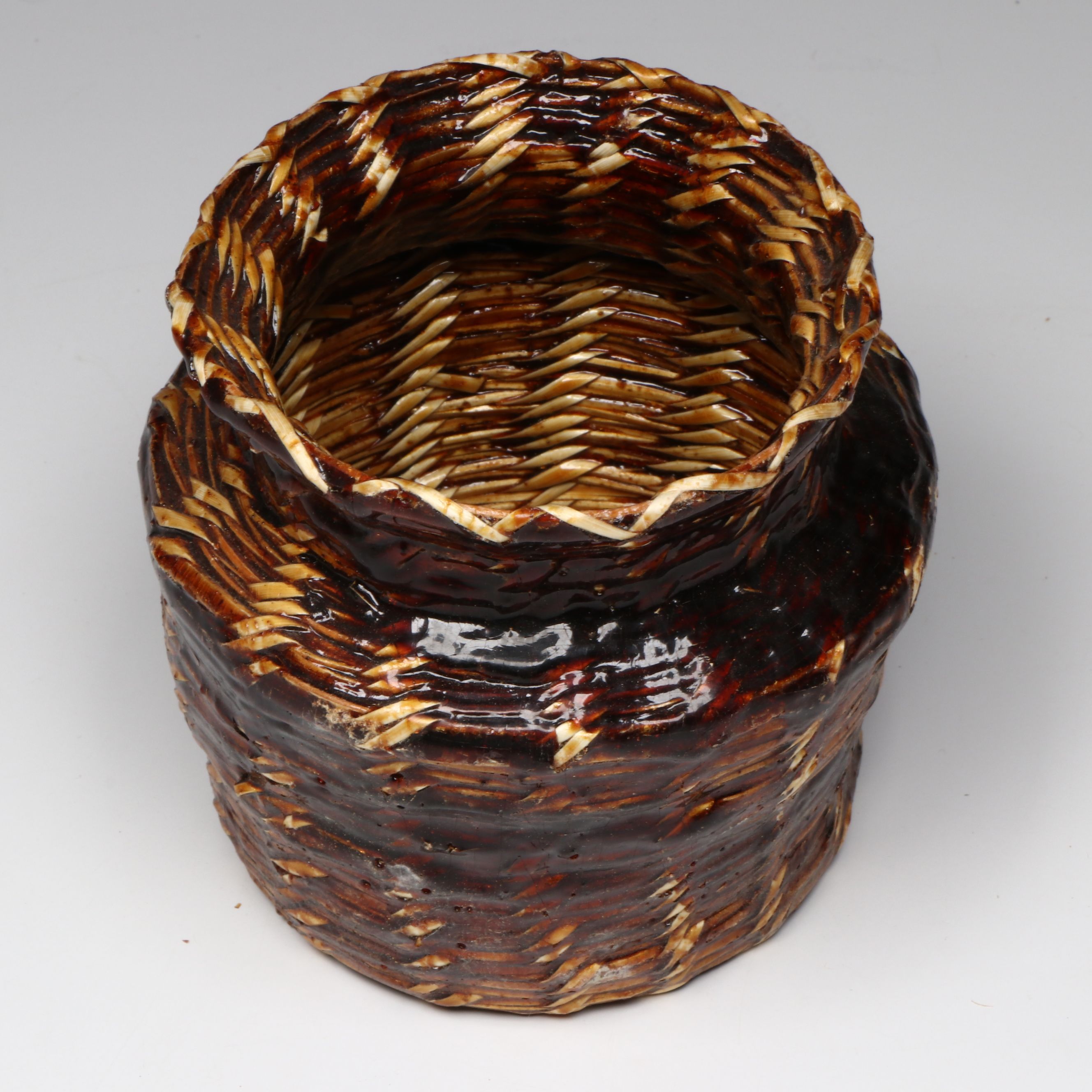 Navajo Sumac Wedding Basket and Sumac Basket with Pine Pitch