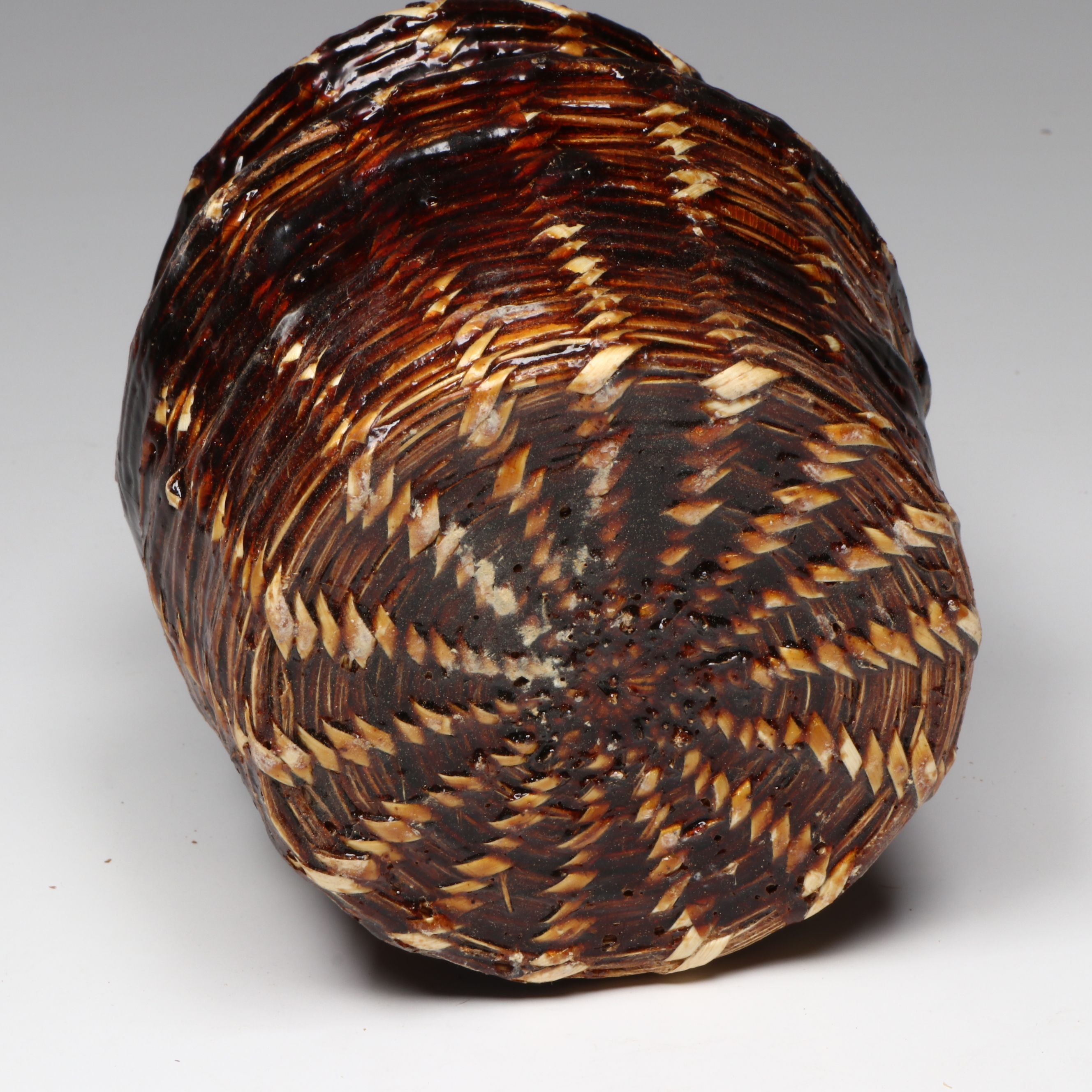 Navajo Sumac Wedding Basket and Sumac Basket with Pine Pitch