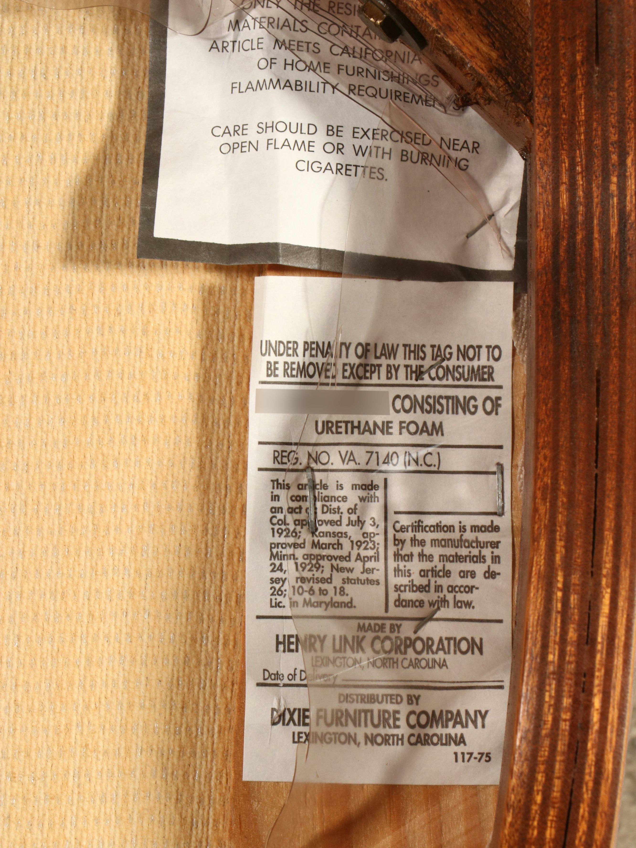 Seven Piece Chippendale Style Mahogany Finish Dining Set with Henry Link Chairs