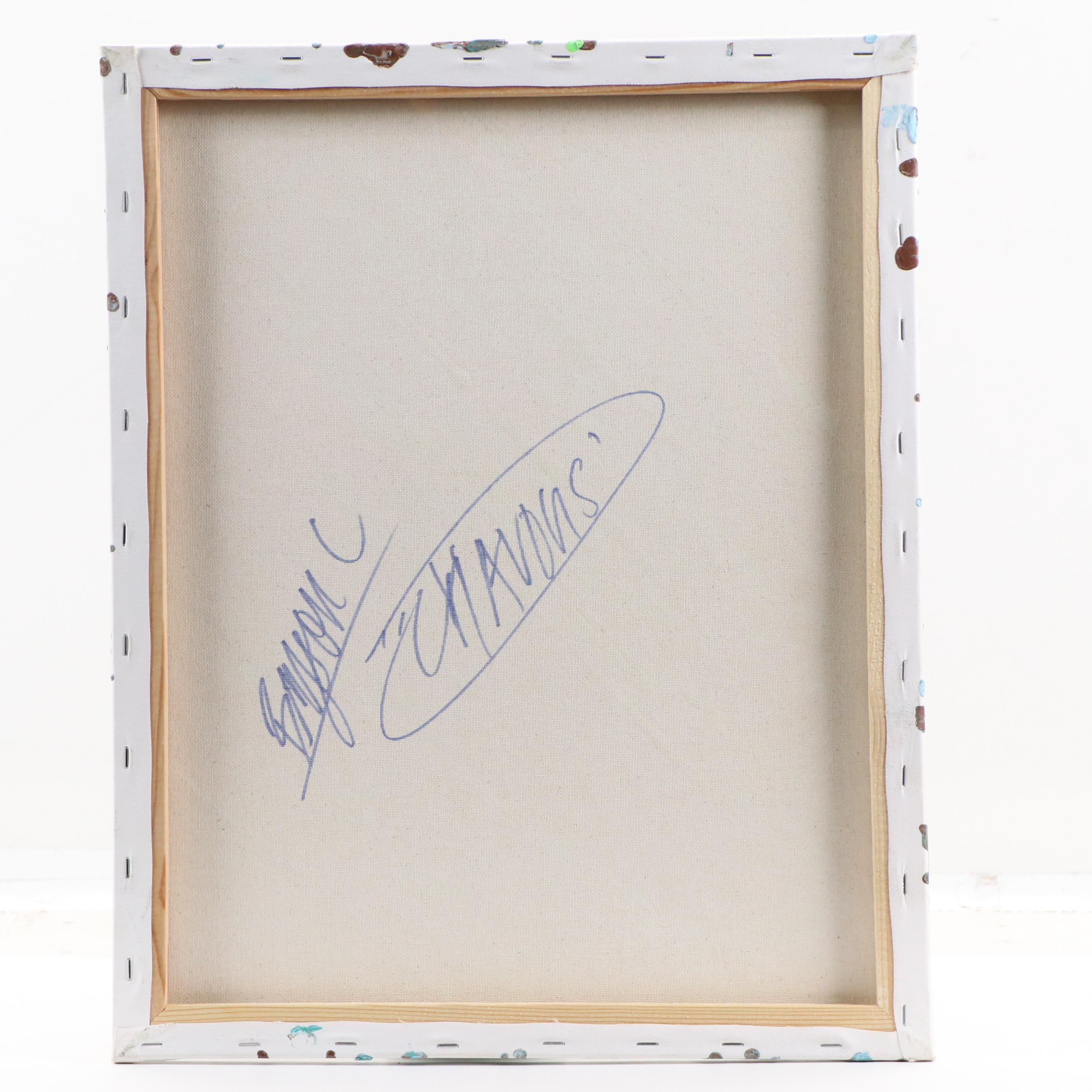 Bryson C. Abstract Face Acrylic Painting, Circa 2025