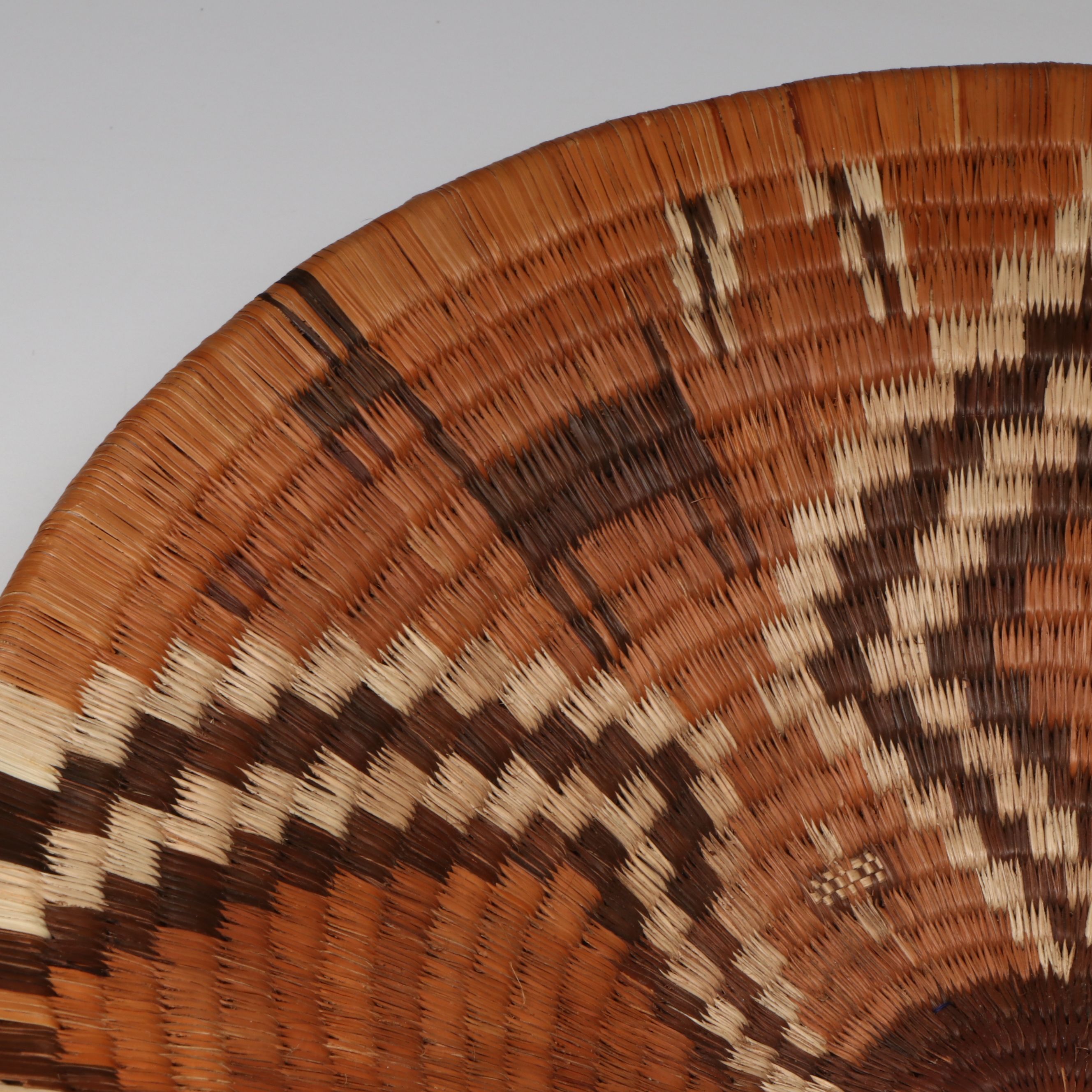 Botswanan Woven Mokolane Palm and Natural Dyed Round Baskets