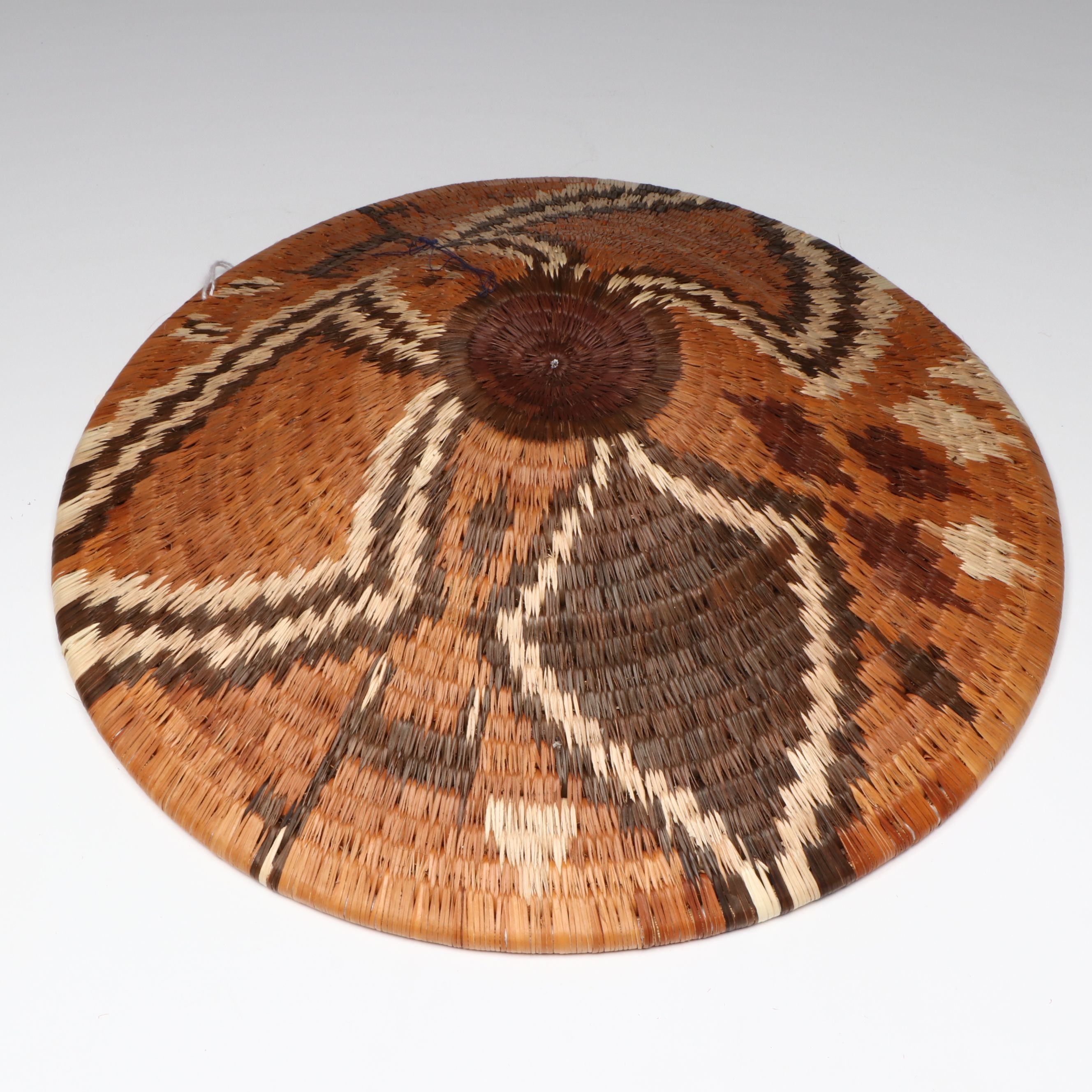 Botswanan Woven Mokolane Palm and Natural Dyed Round Baskets