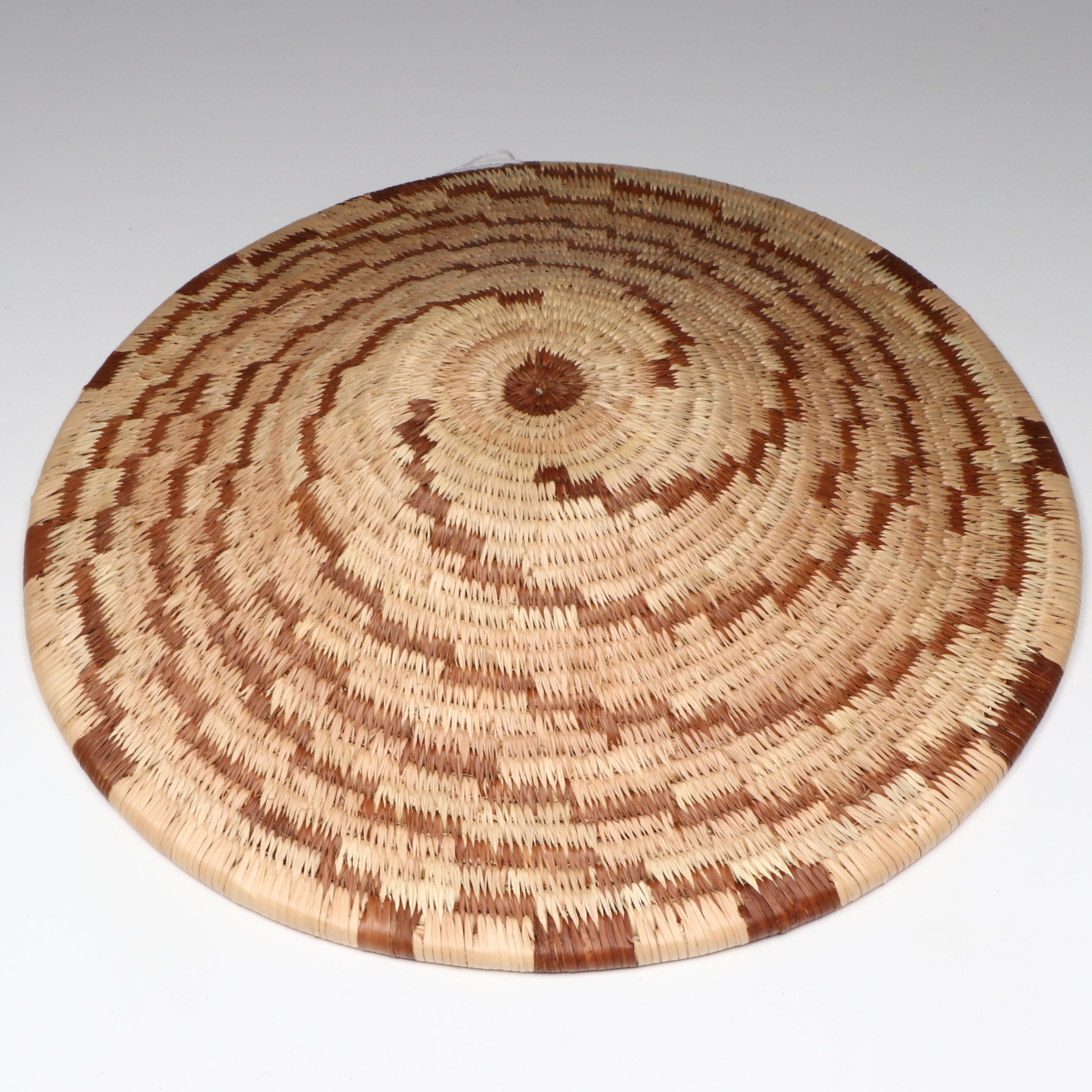 Botswanan Woven Mokolane Palm and Natural Dyed Round Baskets