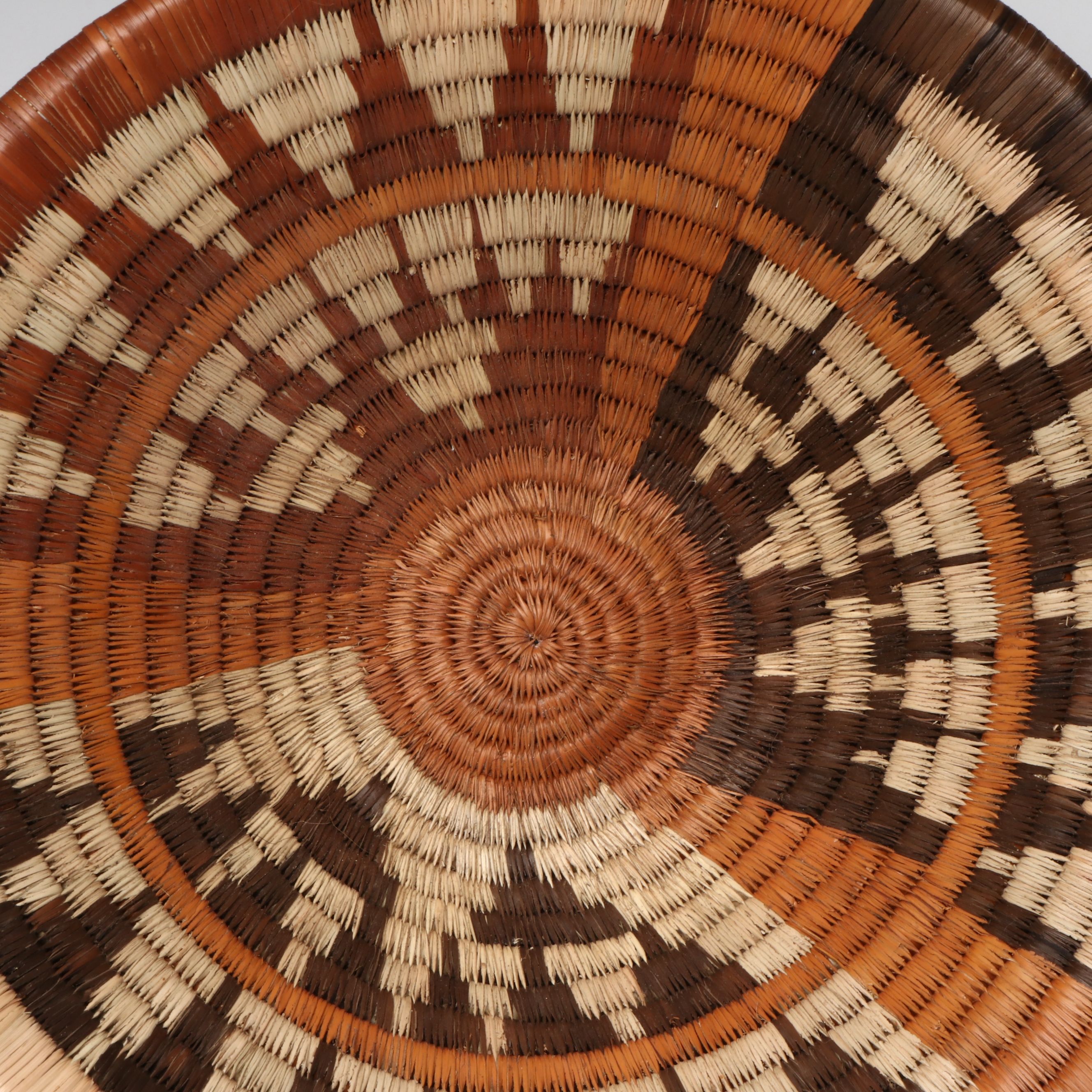 Botswanan Mokolane Palm and Natural Dyed Round Baskets