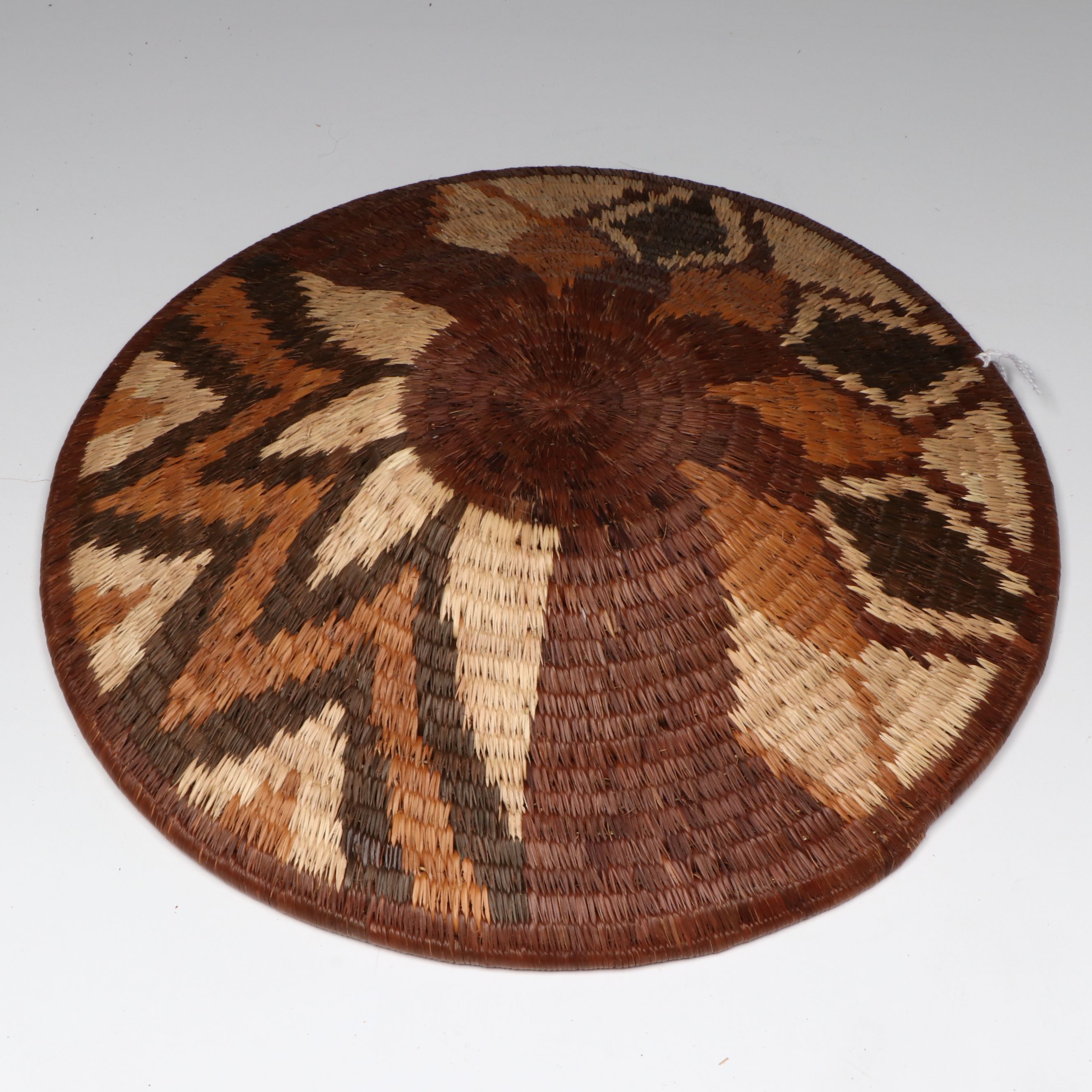 Botswanan Mokolane Palm and Natural Dyed Round Baskets