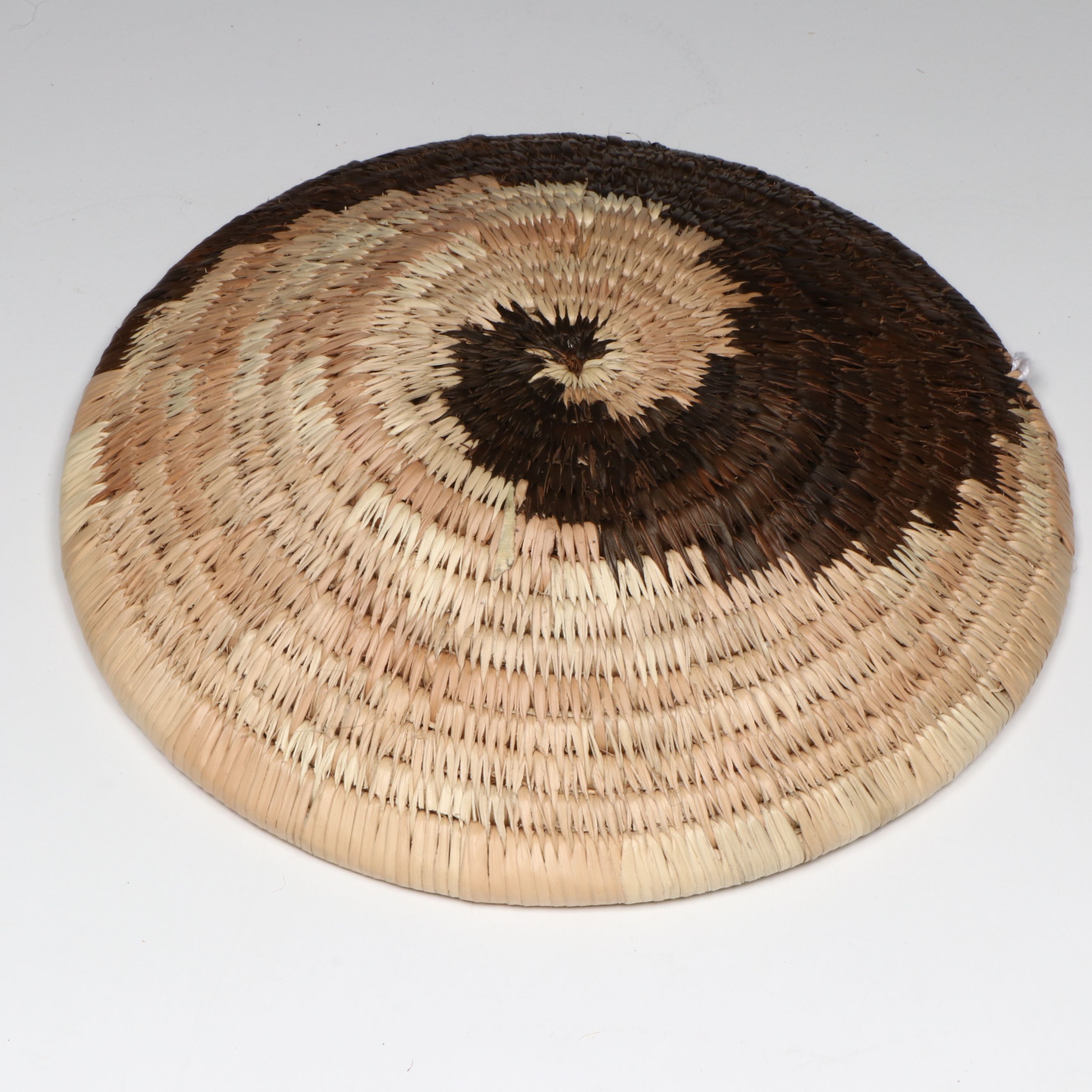 Botswanan Mokolane Palm and Natural Dyed Round Baskets