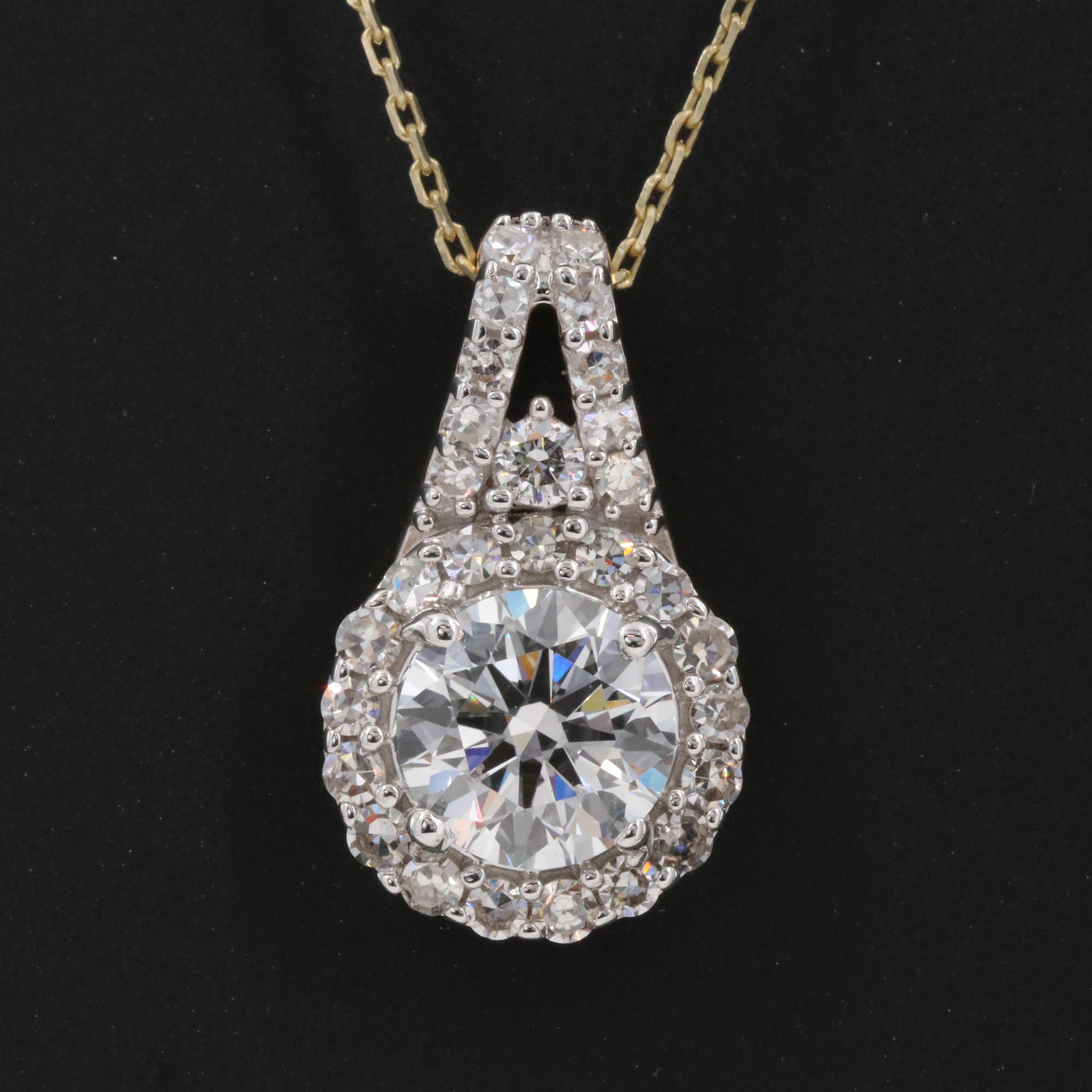 14K 2.09 CTW Lab Grown Diamond Necklace with Online GIA Report