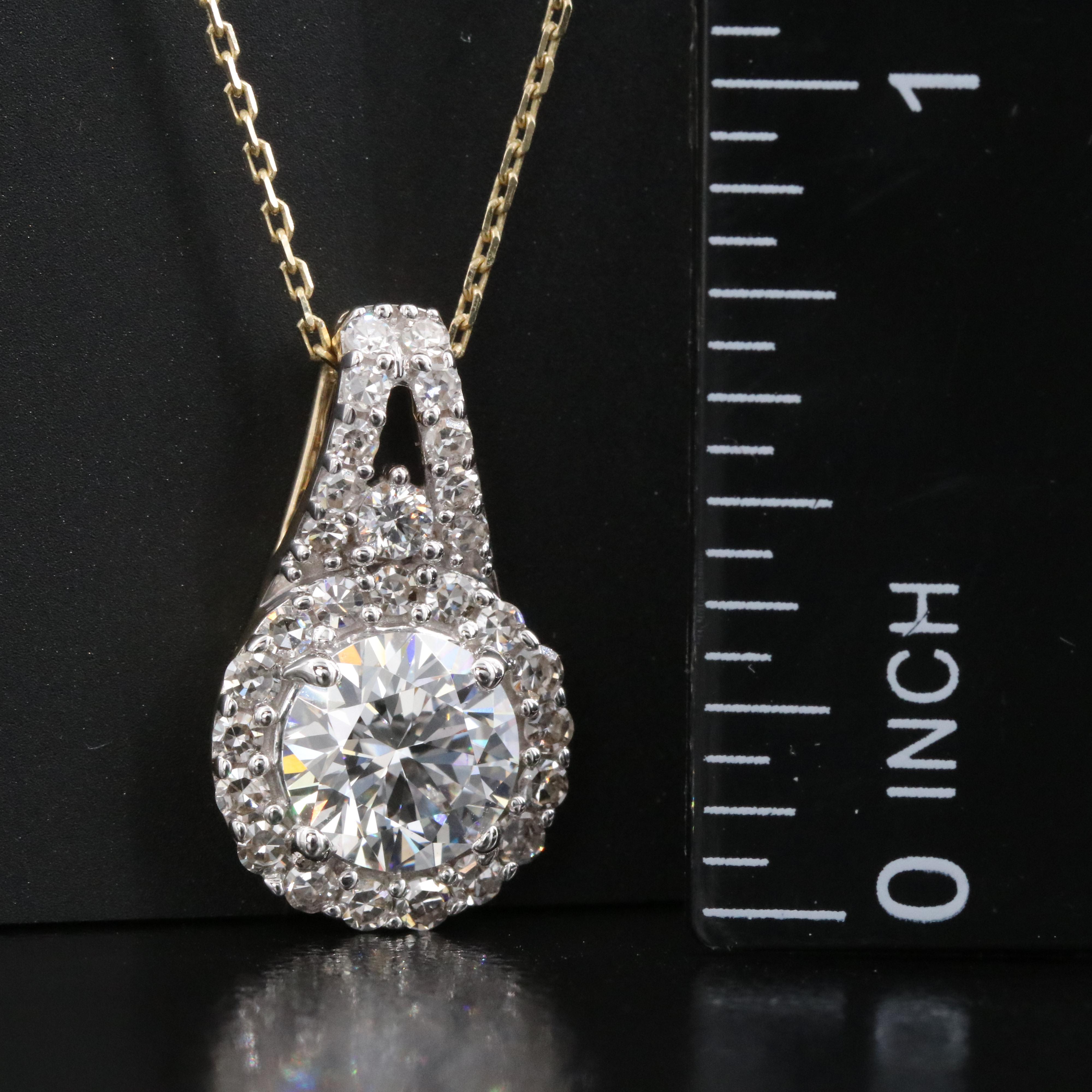 14K 2.09 CTW Lab Grown Diamond Necklace with Online GIA Report