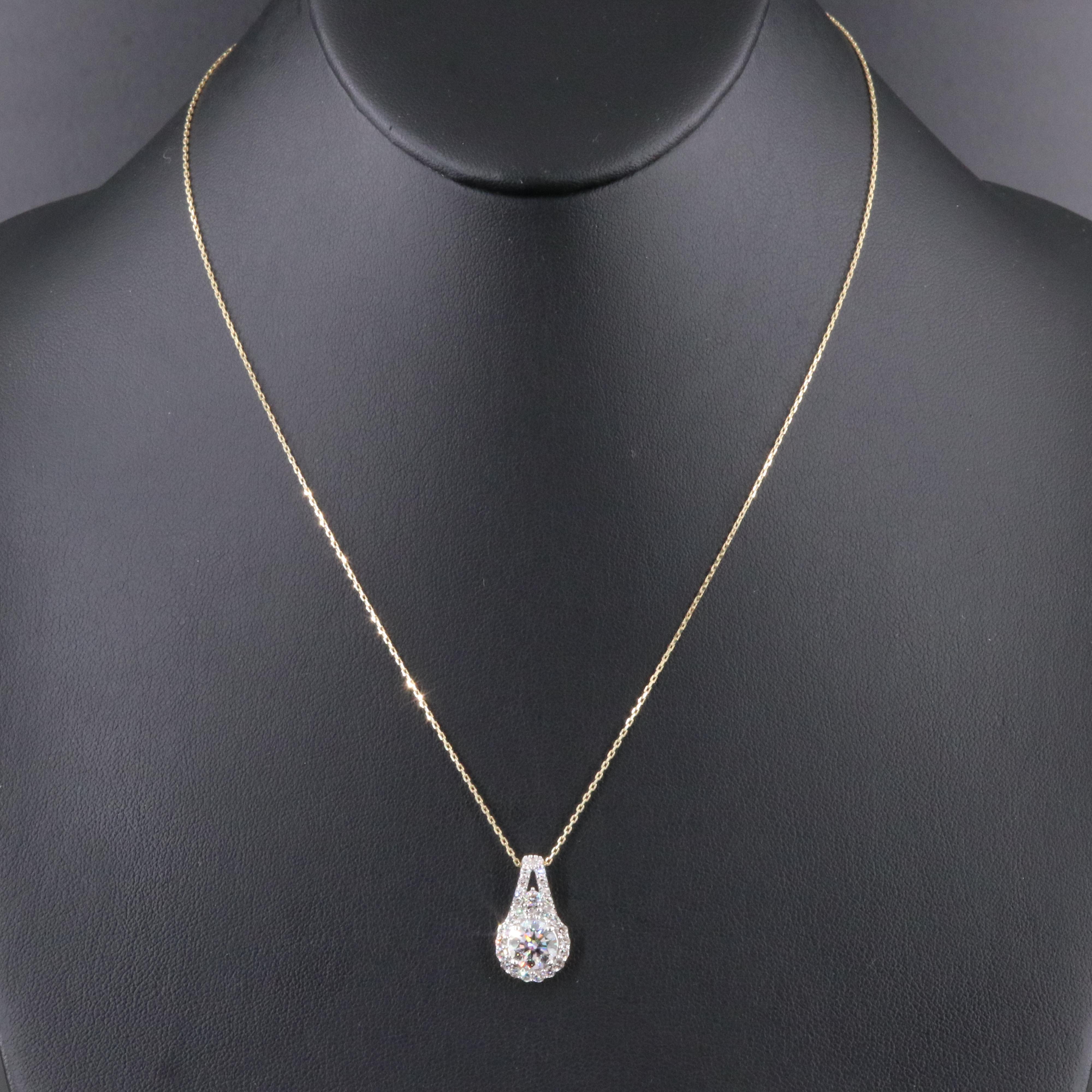 14K 2.09 CTW Lab Grown Diamond Necklace with Online GIA Report