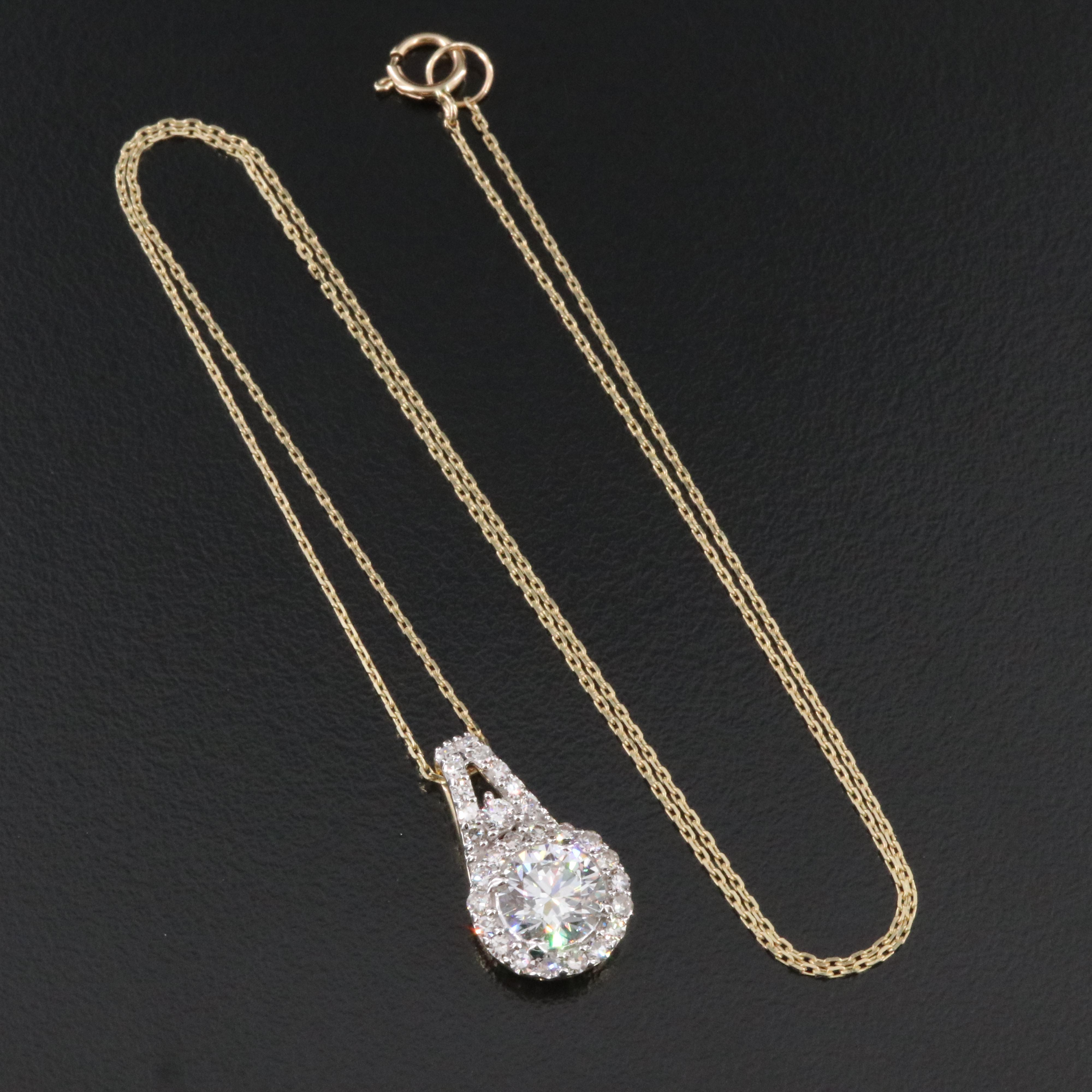 14K 2.09 CTW Lab Grown Diamond Necklace with Online GIA Report