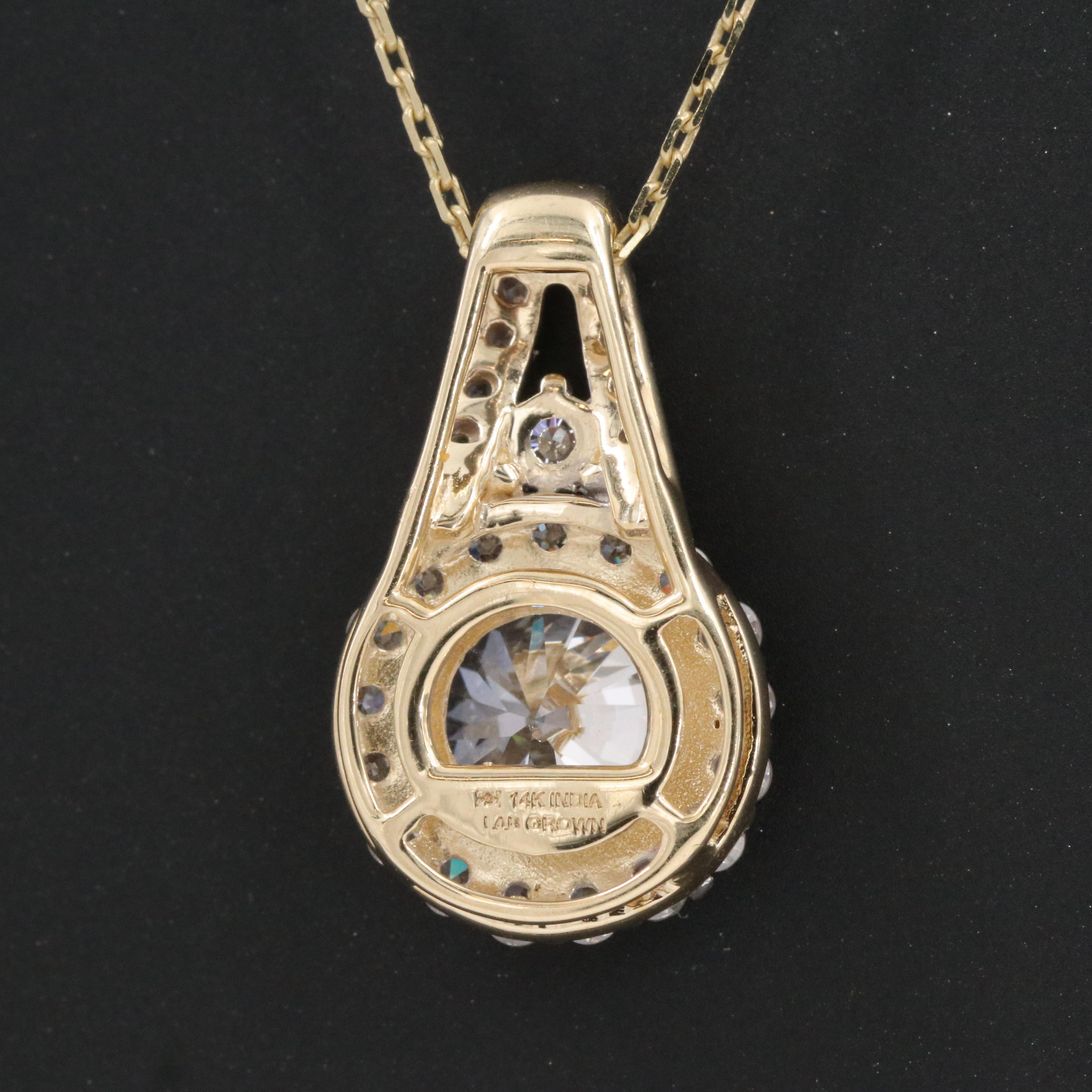 14K 2.09 CTW Lab Grown Diamond Necklace with Online GIA Report