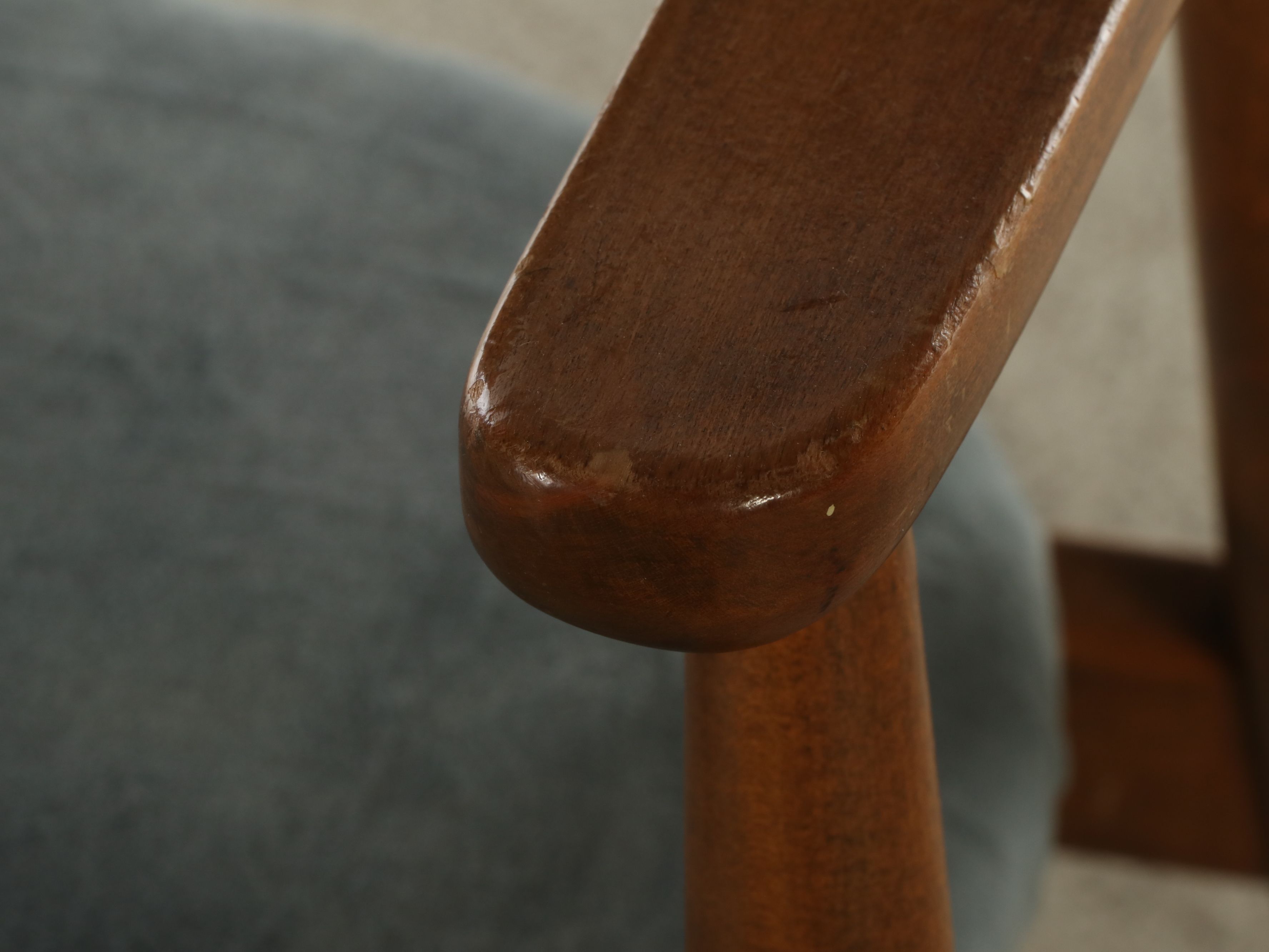 Pair of Danish Modern Style Walnut Armchairs, Mid to Late 20th Century