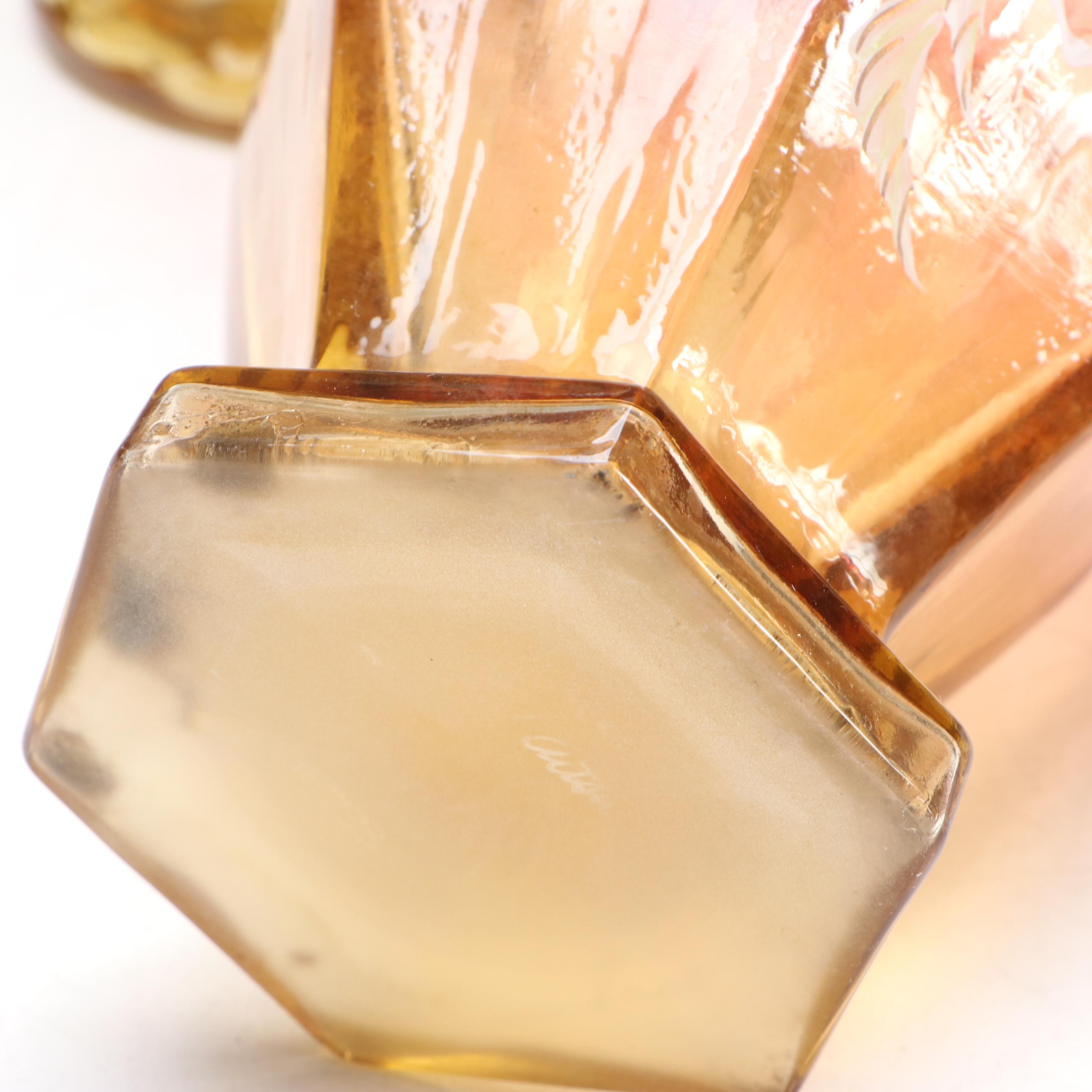 Hand-Painted Ruffled Glass Vases