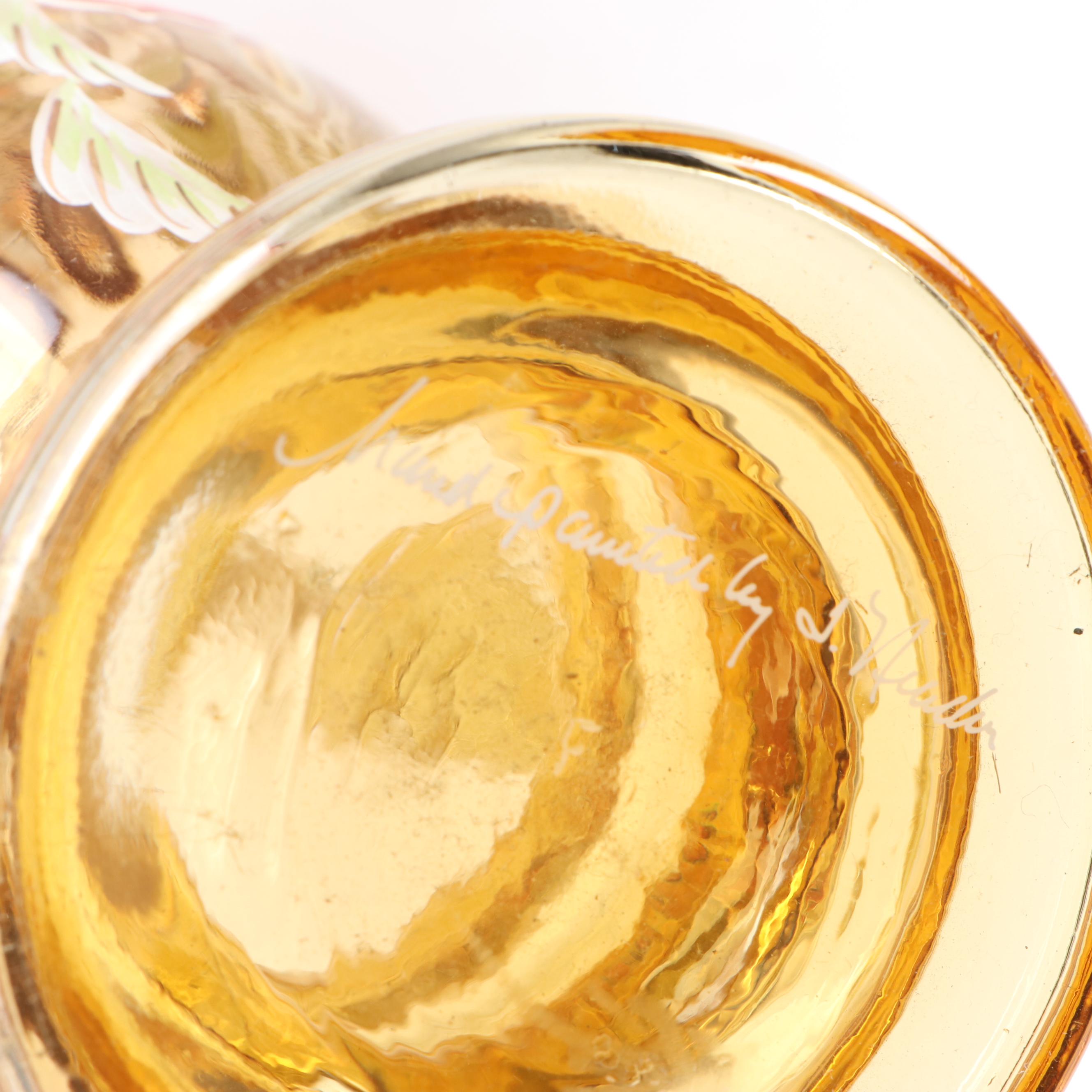 Hand-Painted Ruffled Glass Vases