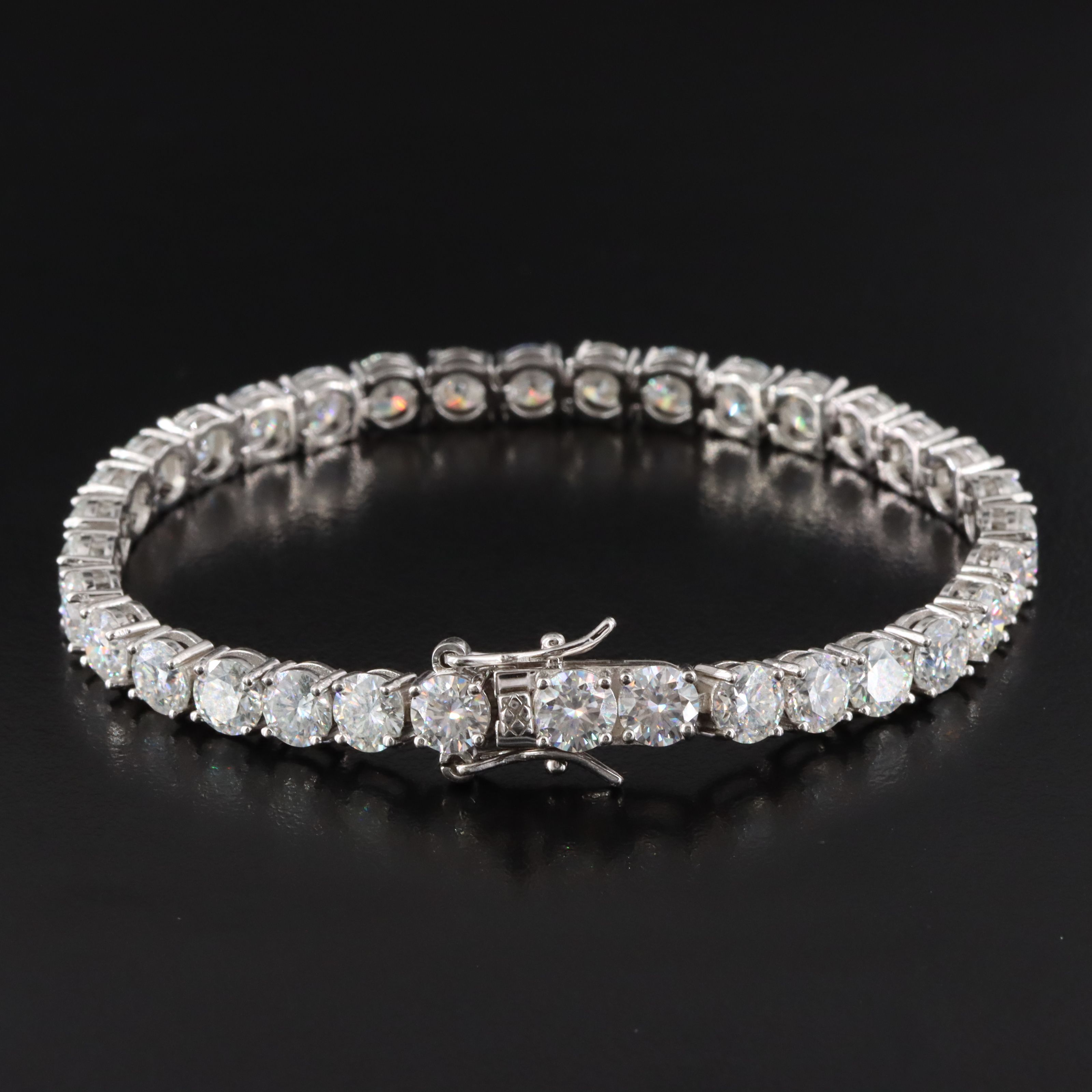Sterling and Moissanite Line Bracelet
