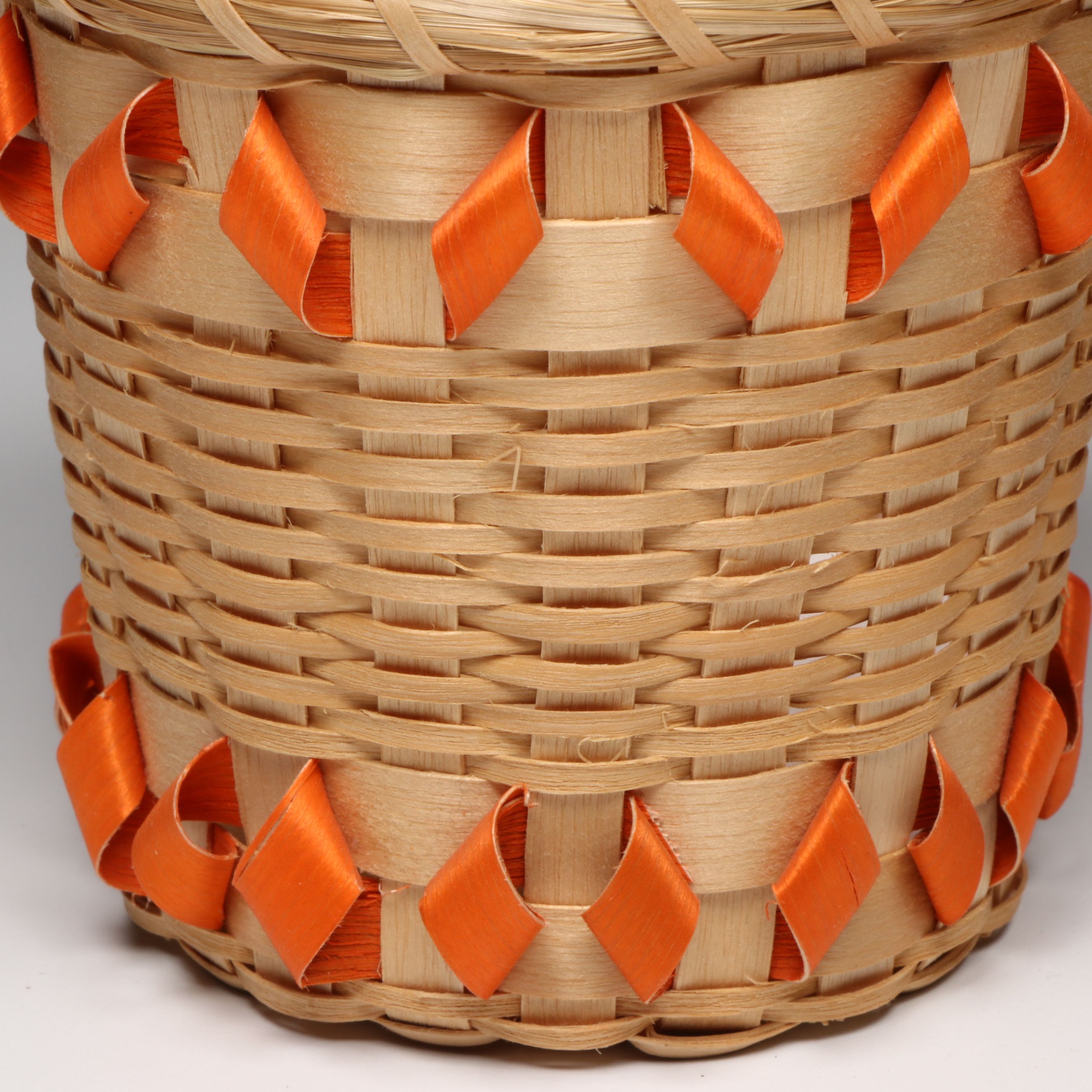 Florence Benedict Mohawk Sweetgrass Basket with Other Maliseet Vessel