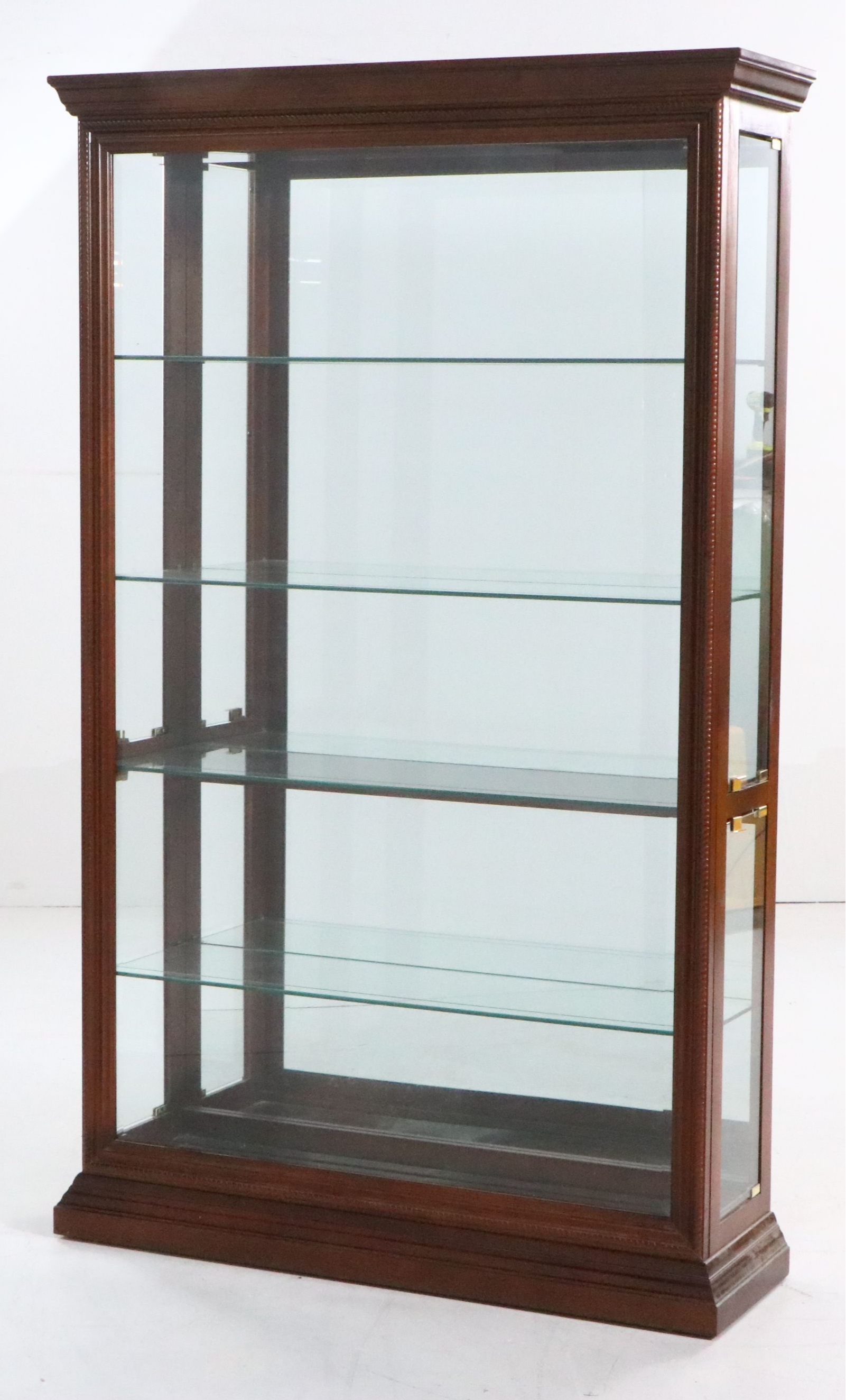 Edwardian Style Mahogany Finish Glass Front Curio Cabinet