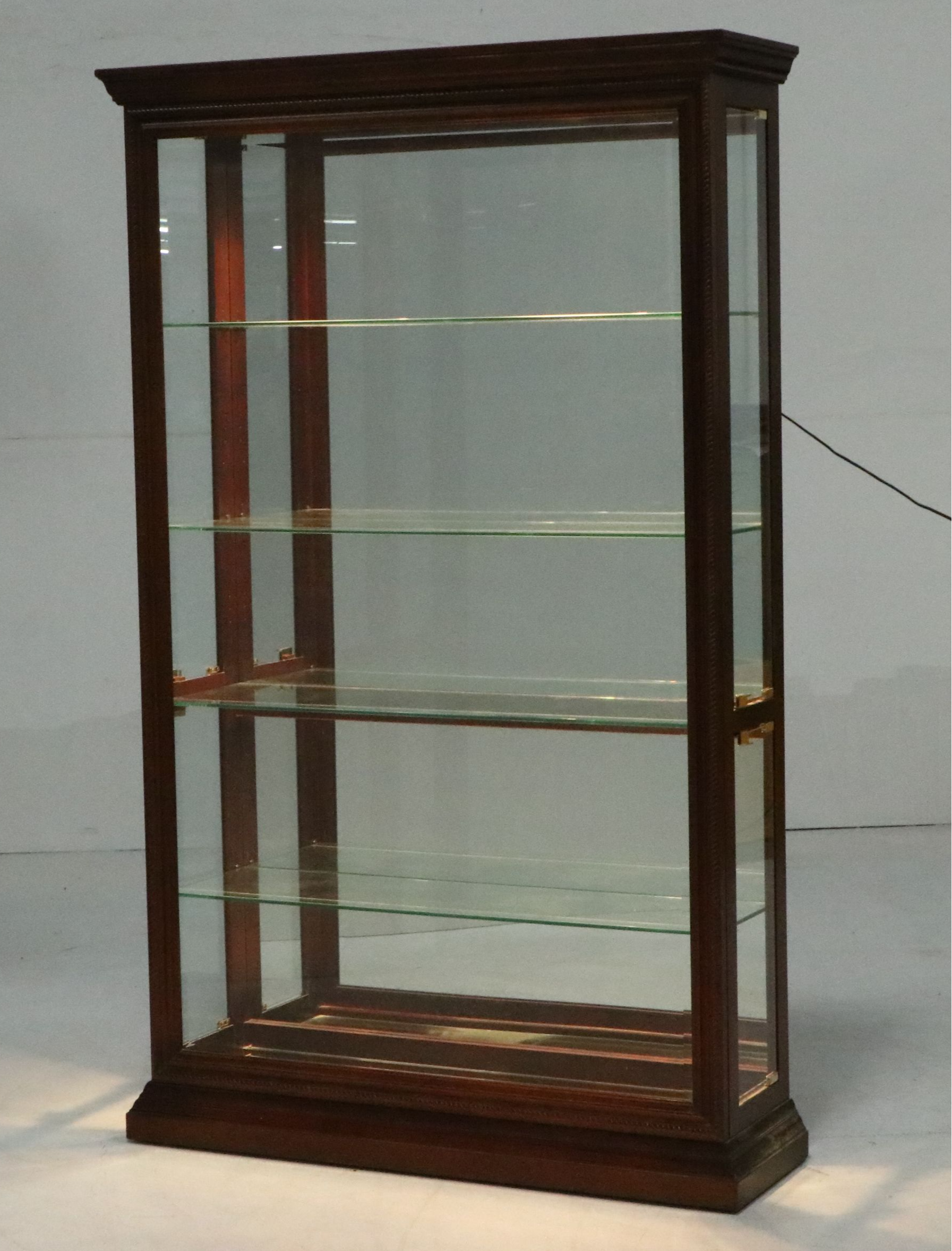 Edwardian Style Mahogany Finish Glass Front Curio Cabinet