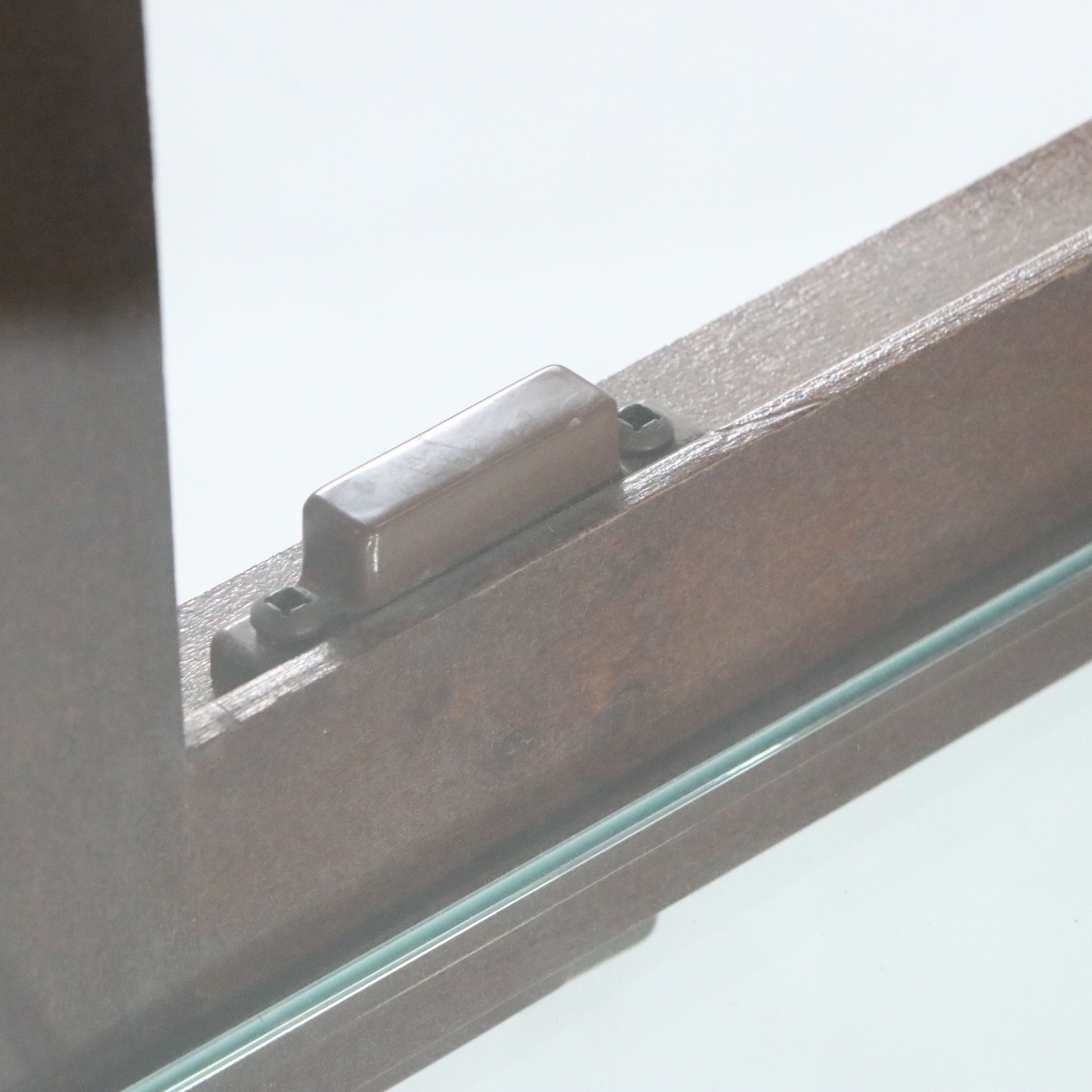 Edwardian Style Mahogany Finish Glass Front Curio Cabinet