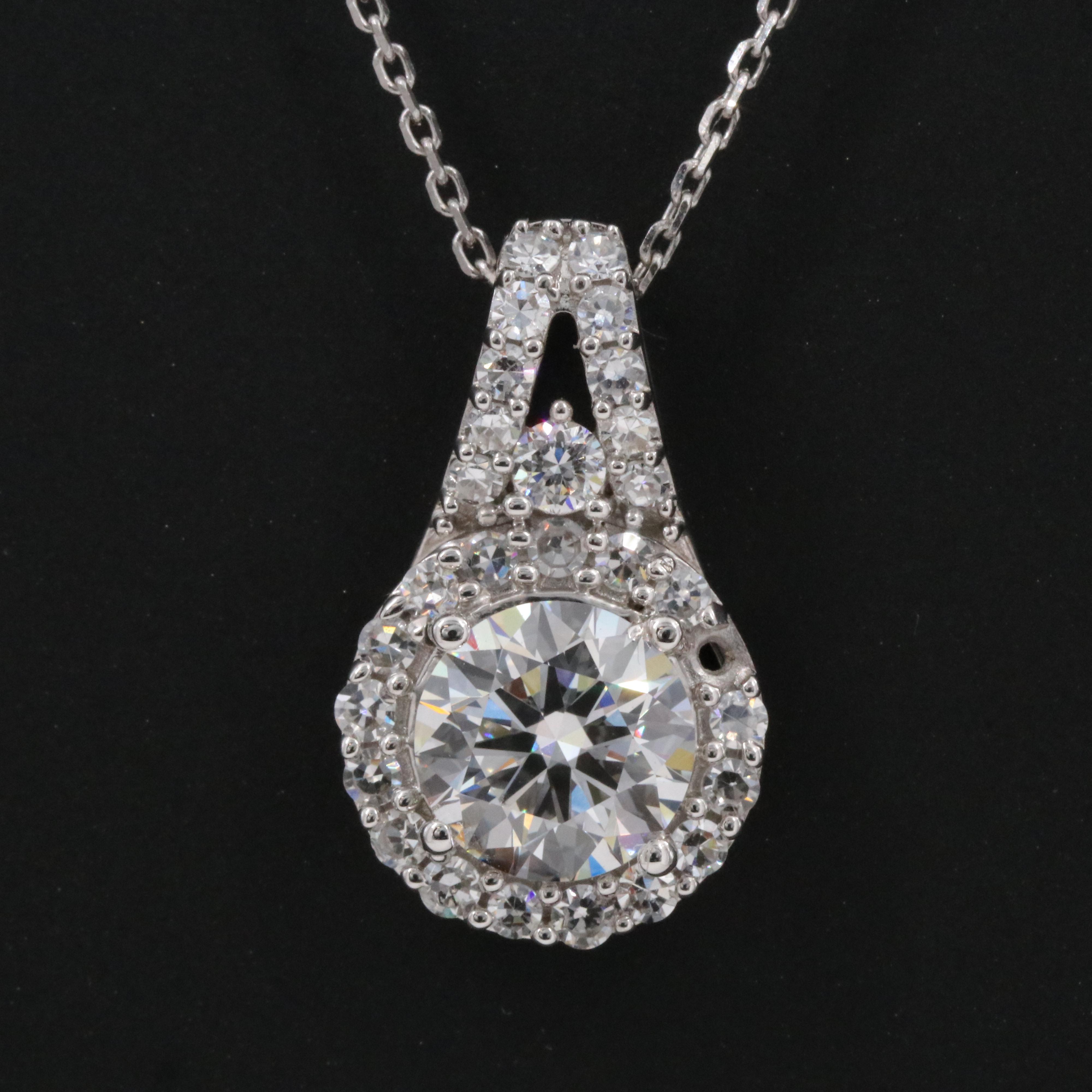 14K 2.07 CTW Lab Grown Diamond Necklace with Online GIA Report