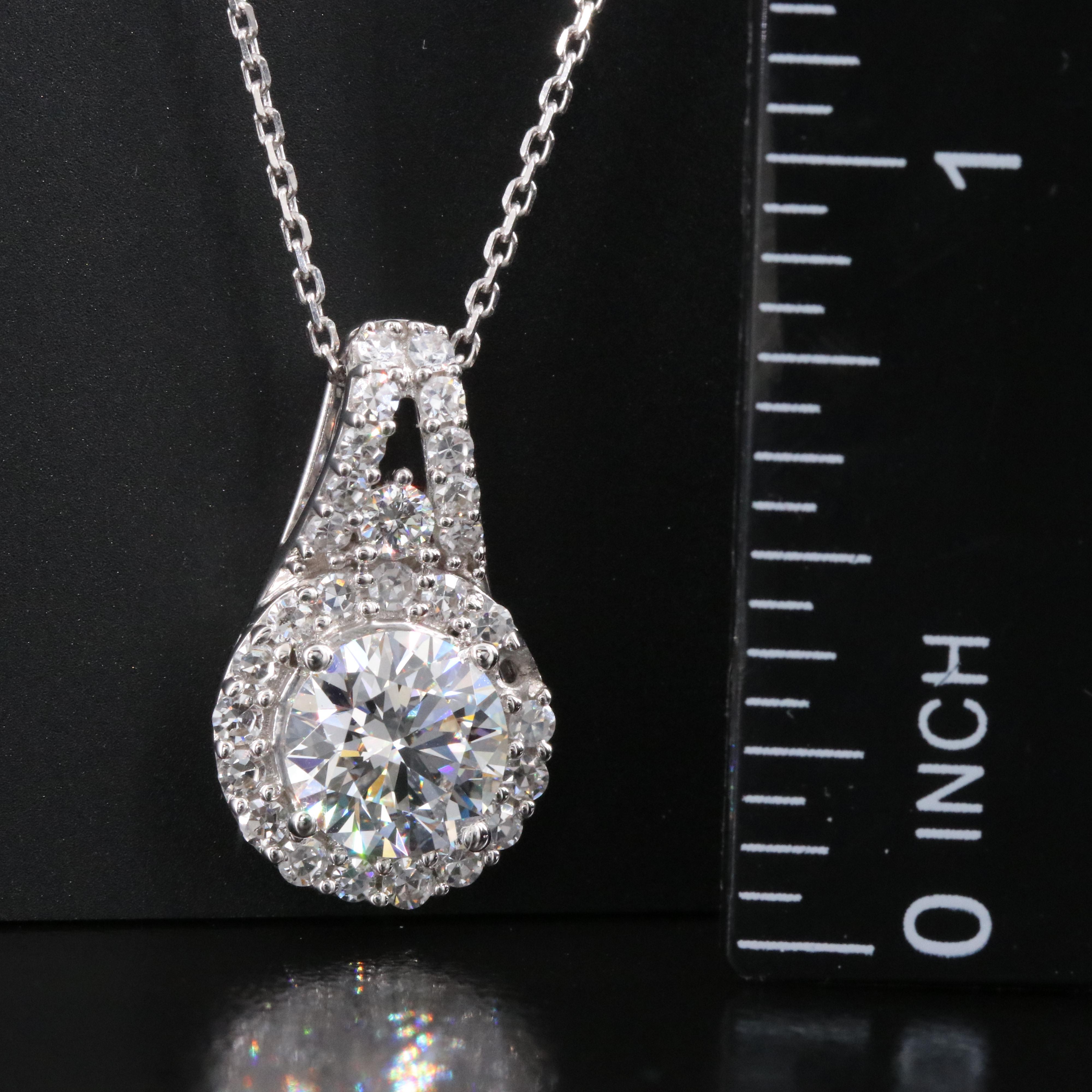 14K 2.07 CTW Lab Grown Diamond Necklace with Online GIA Report