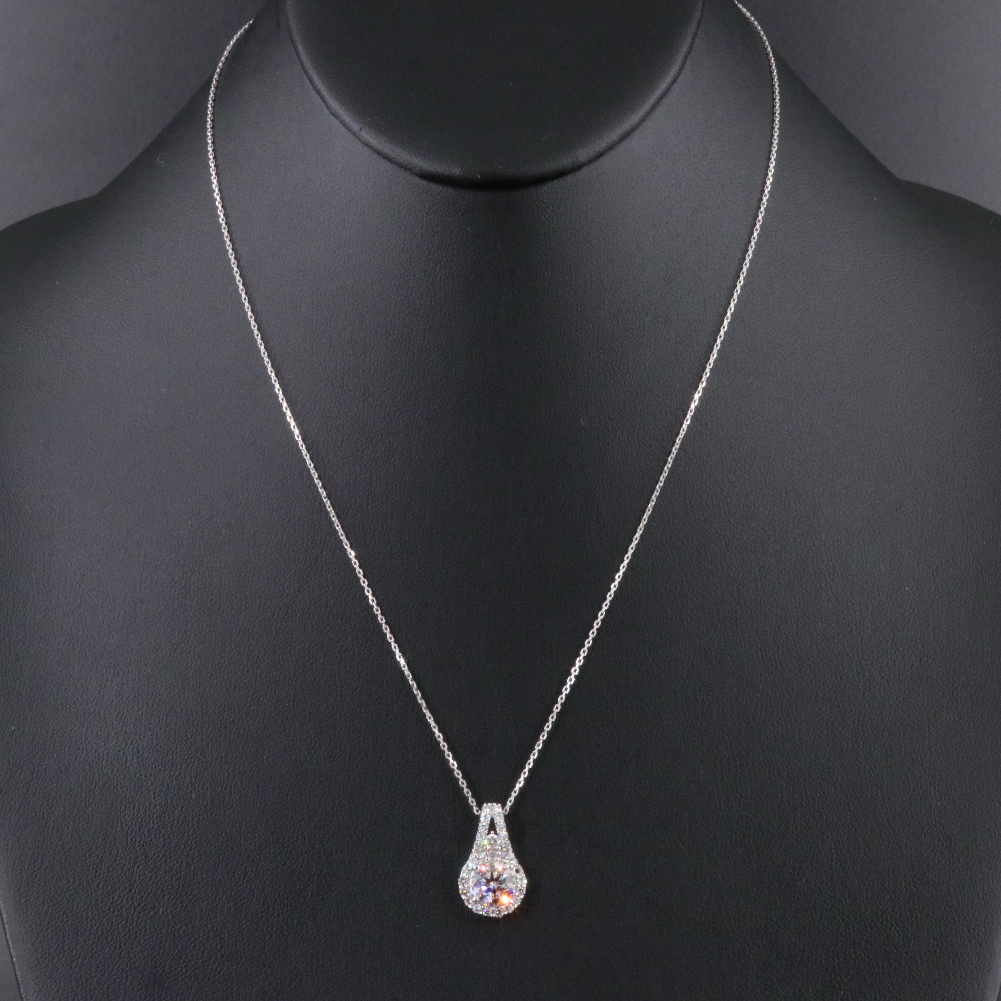 14K 2.07 CTW Lab Grown Diamond Necklace with Online GIA Report