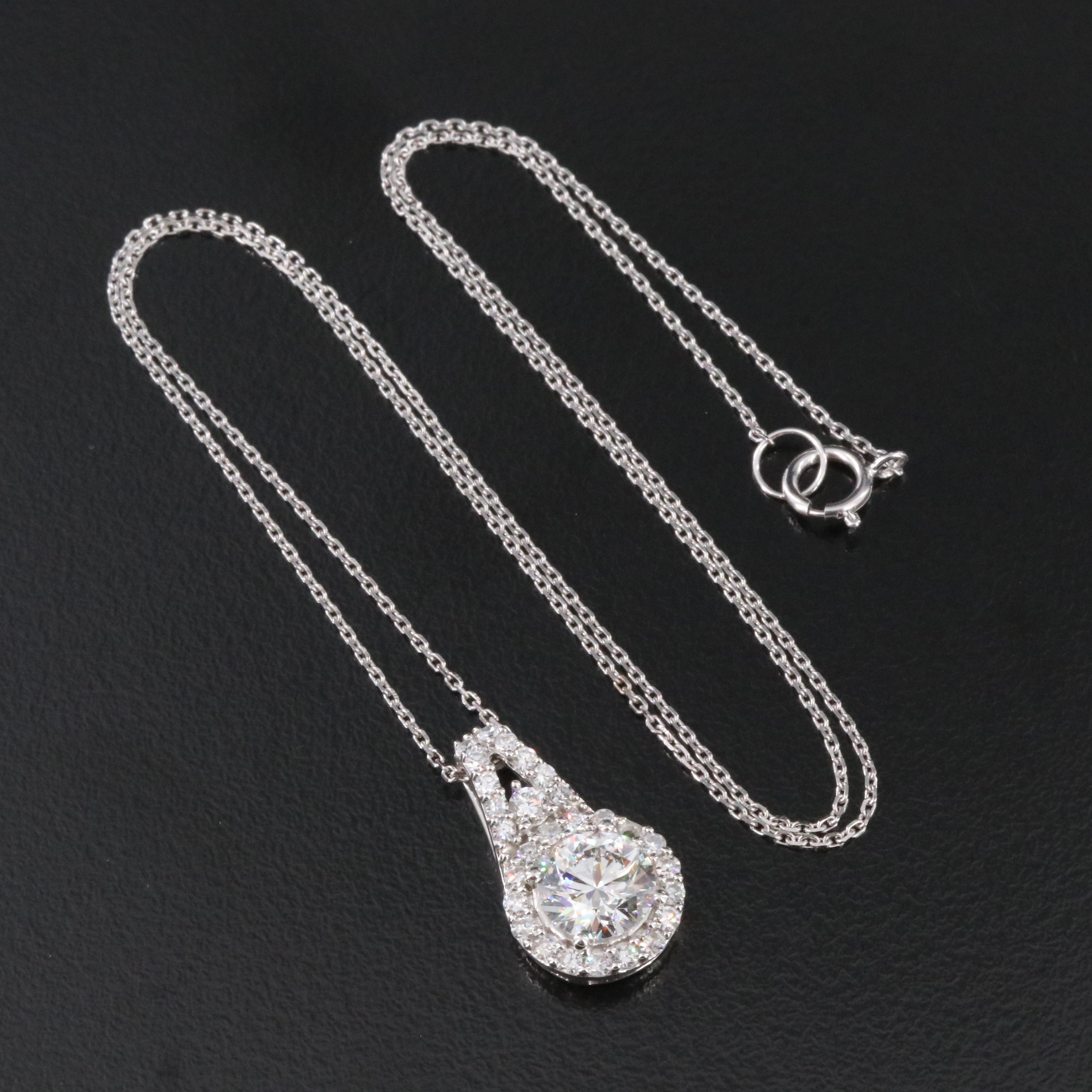 14K 2.07 CTW Lab Grown Diamond Necklace with Online GIA Report