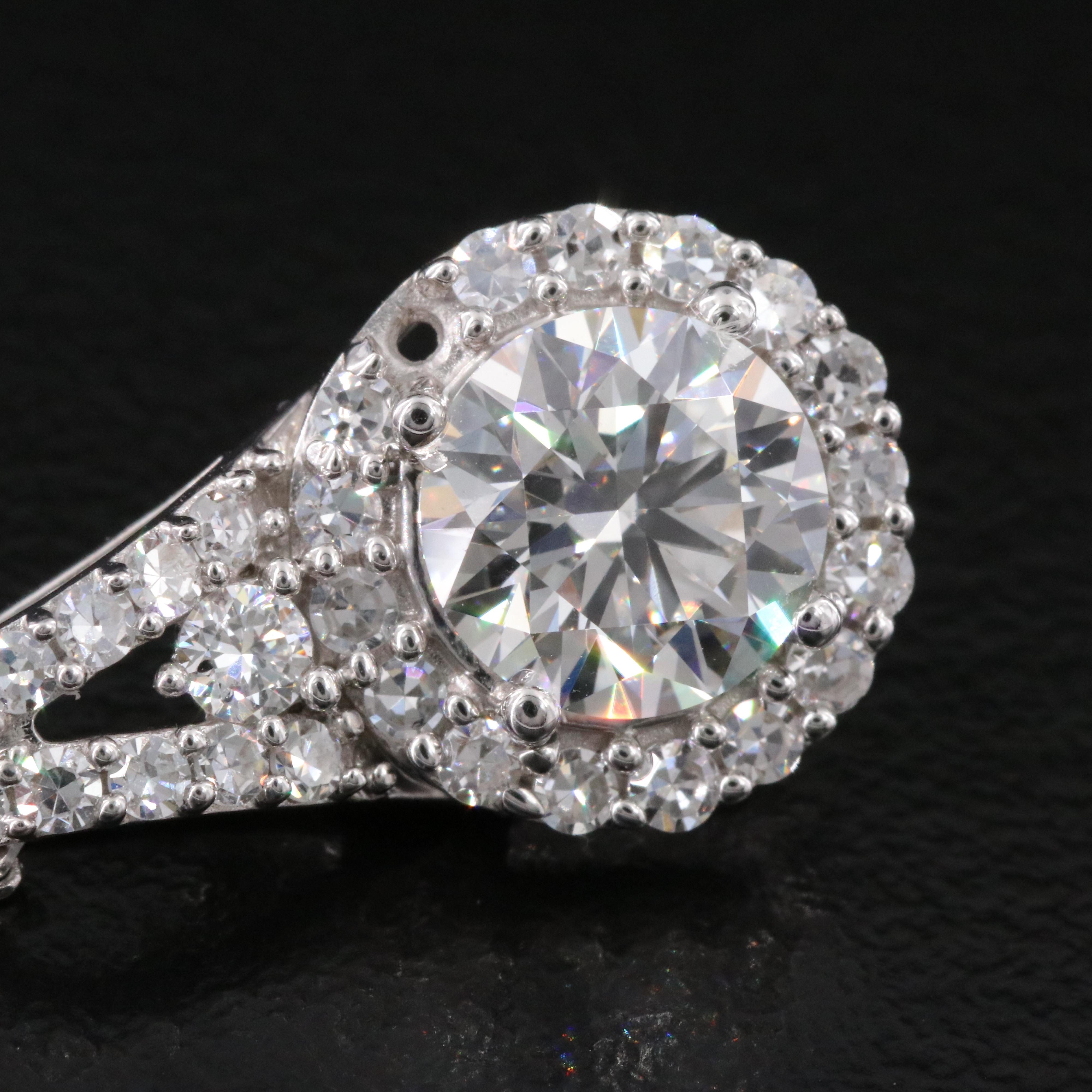 14K 2.07 CTW Lab Grown Diamond Necklace with Online GIA Report