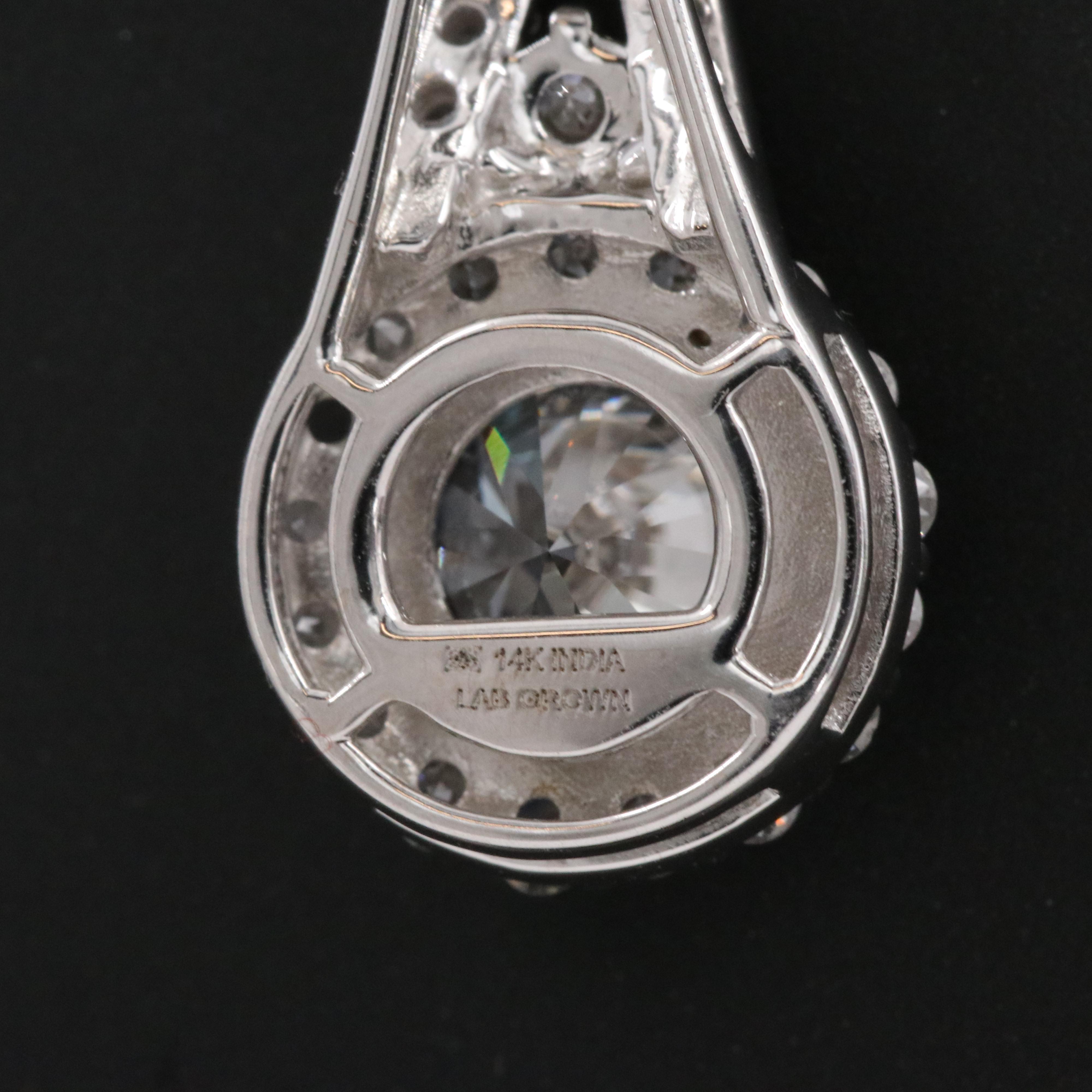 14K 2.07 CTW Lab Grown Diamond Necklace with Online GIA Report